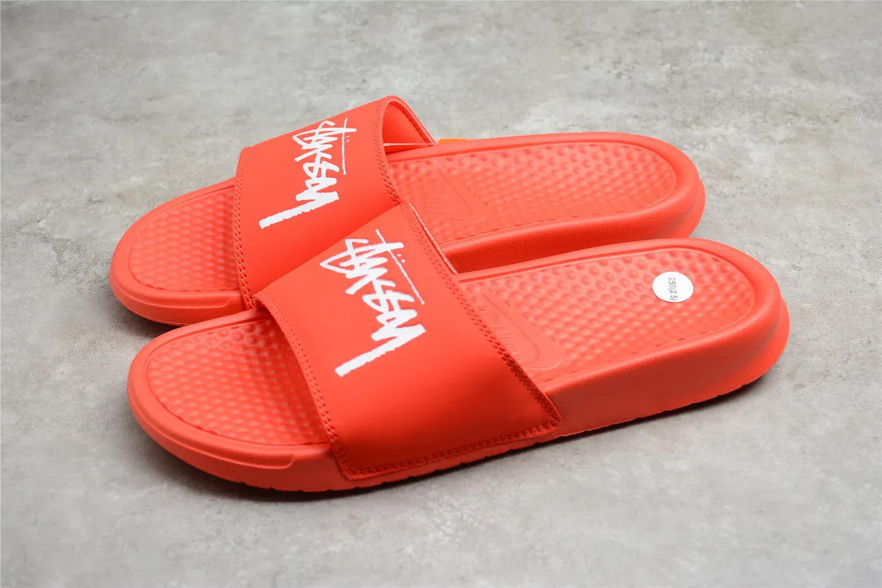 Stussy x Nike Benassi Slide Orange Slippers