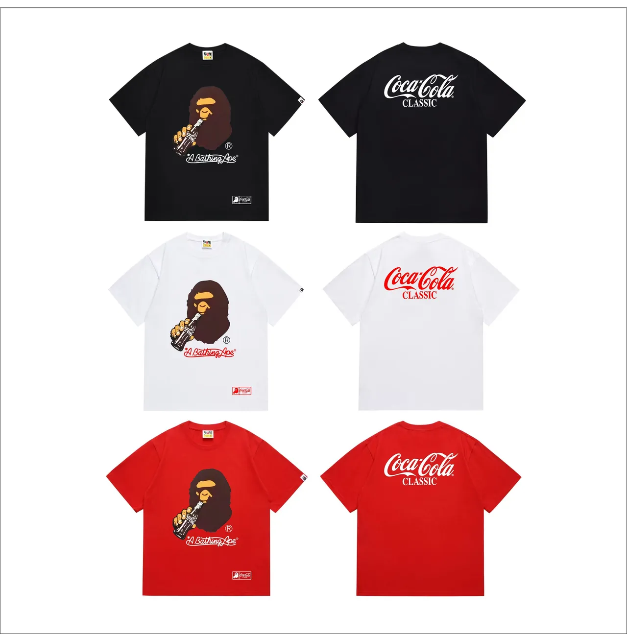 A Bathing Ape x Coca-Cola Classic Graphic Print Black T-Shirt