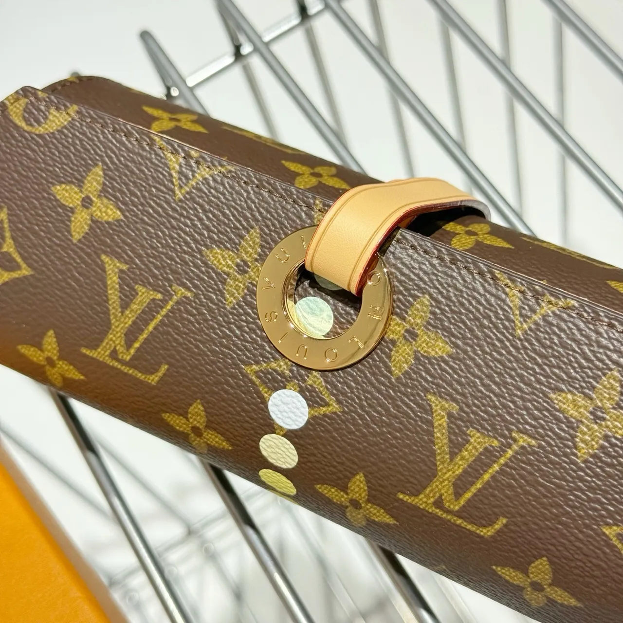 Louis Vuitton Brown Beige Monogram Canvas Cylindrical Roll-Top Wristlet