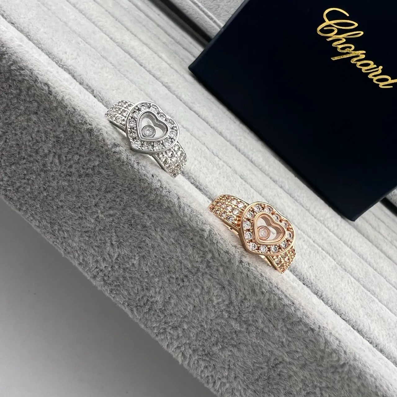 Chopard Happy Hearts Heart-Shaped Pavé Diamond Ring