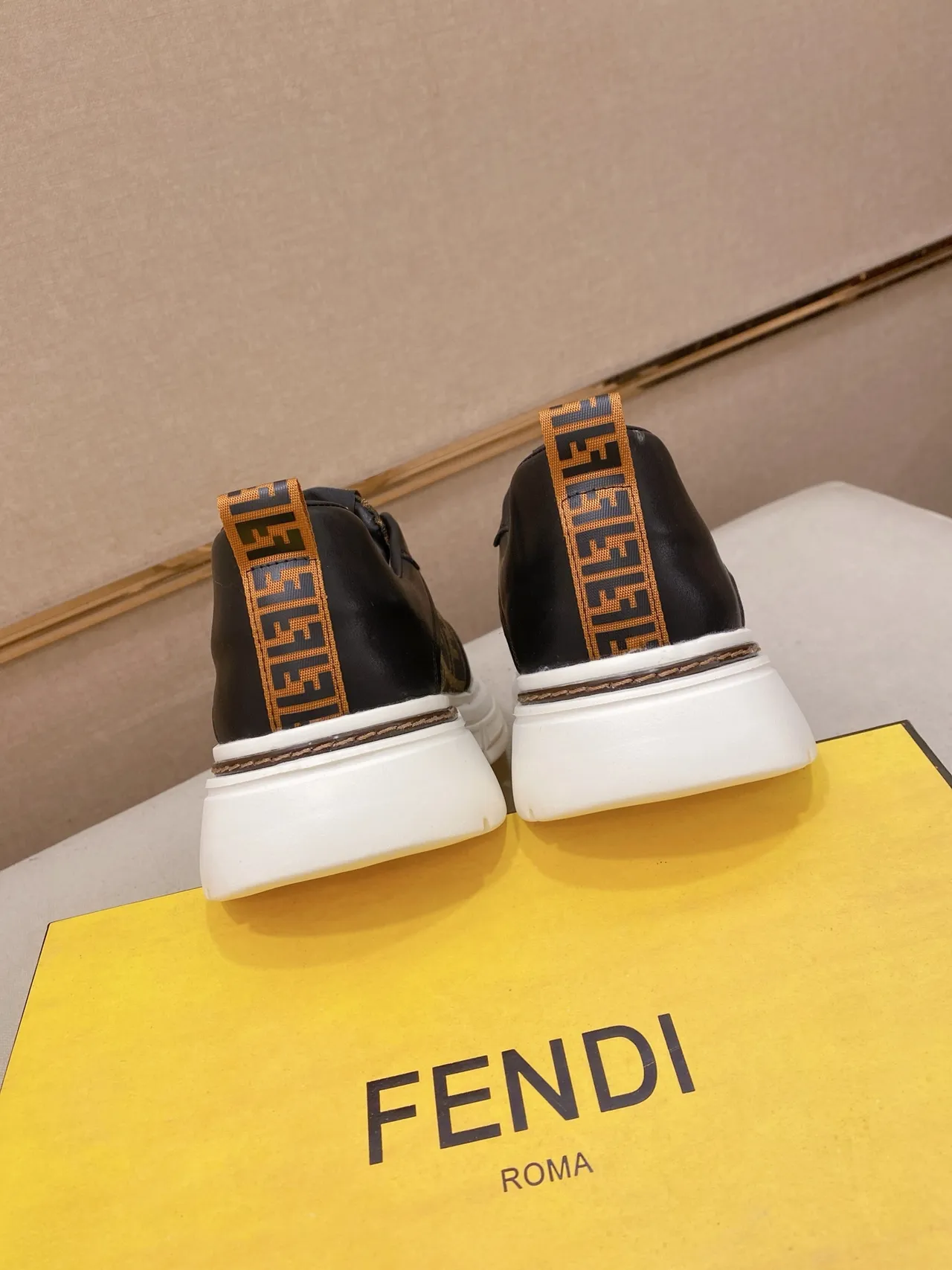 Fendi Monogram Black and Brown Chunky Sneaker