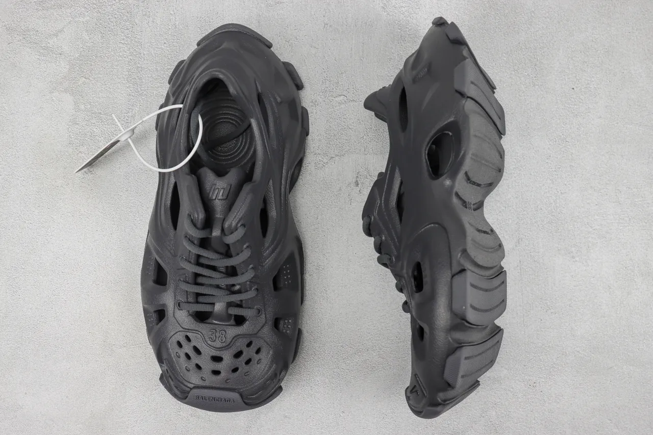 Crocs Gray Monolithic Molded Foam Ventilated Cutout Design Chunky Sneakers