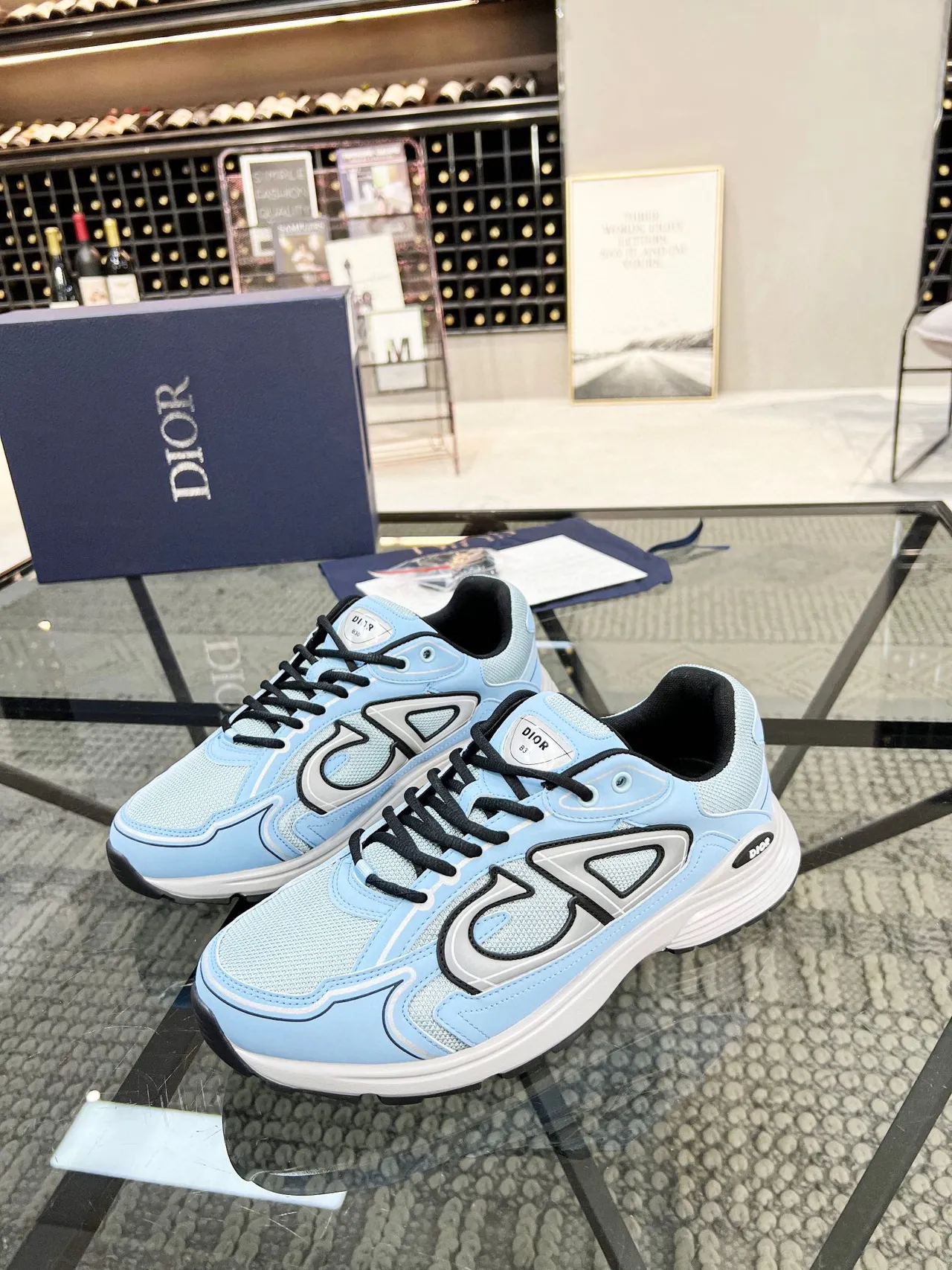 Dior B23 Light Blue Chunky Sneakers