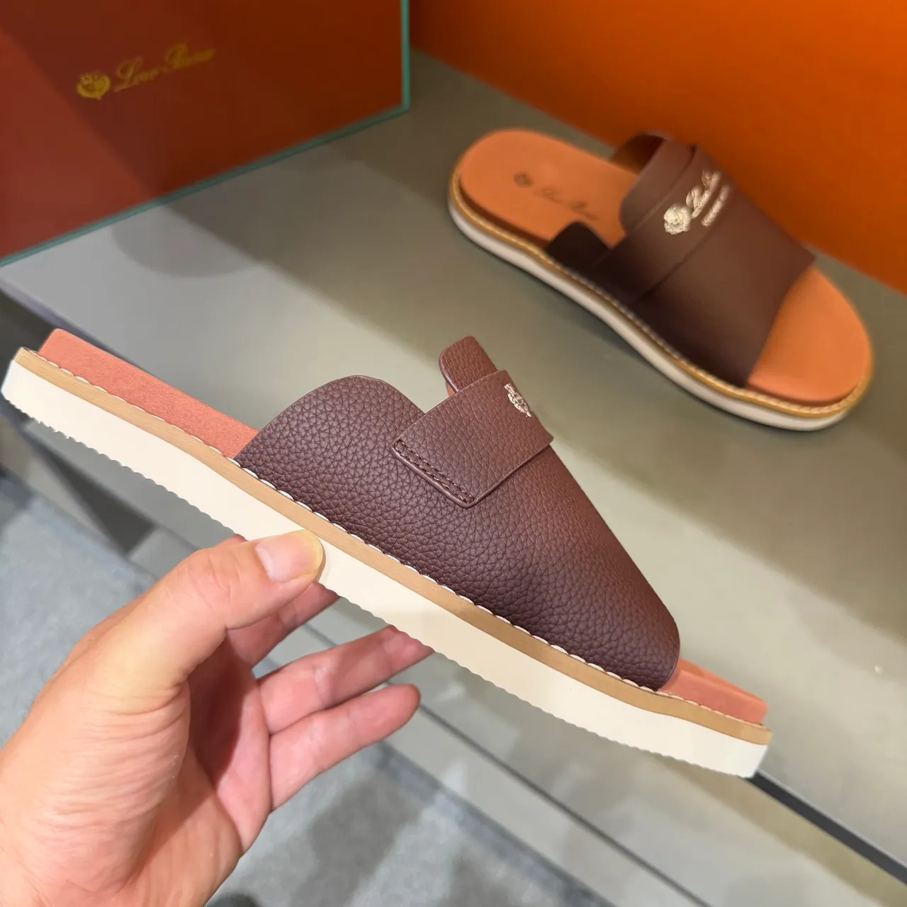 Loro Piana Summer Walk Leather Slipper
