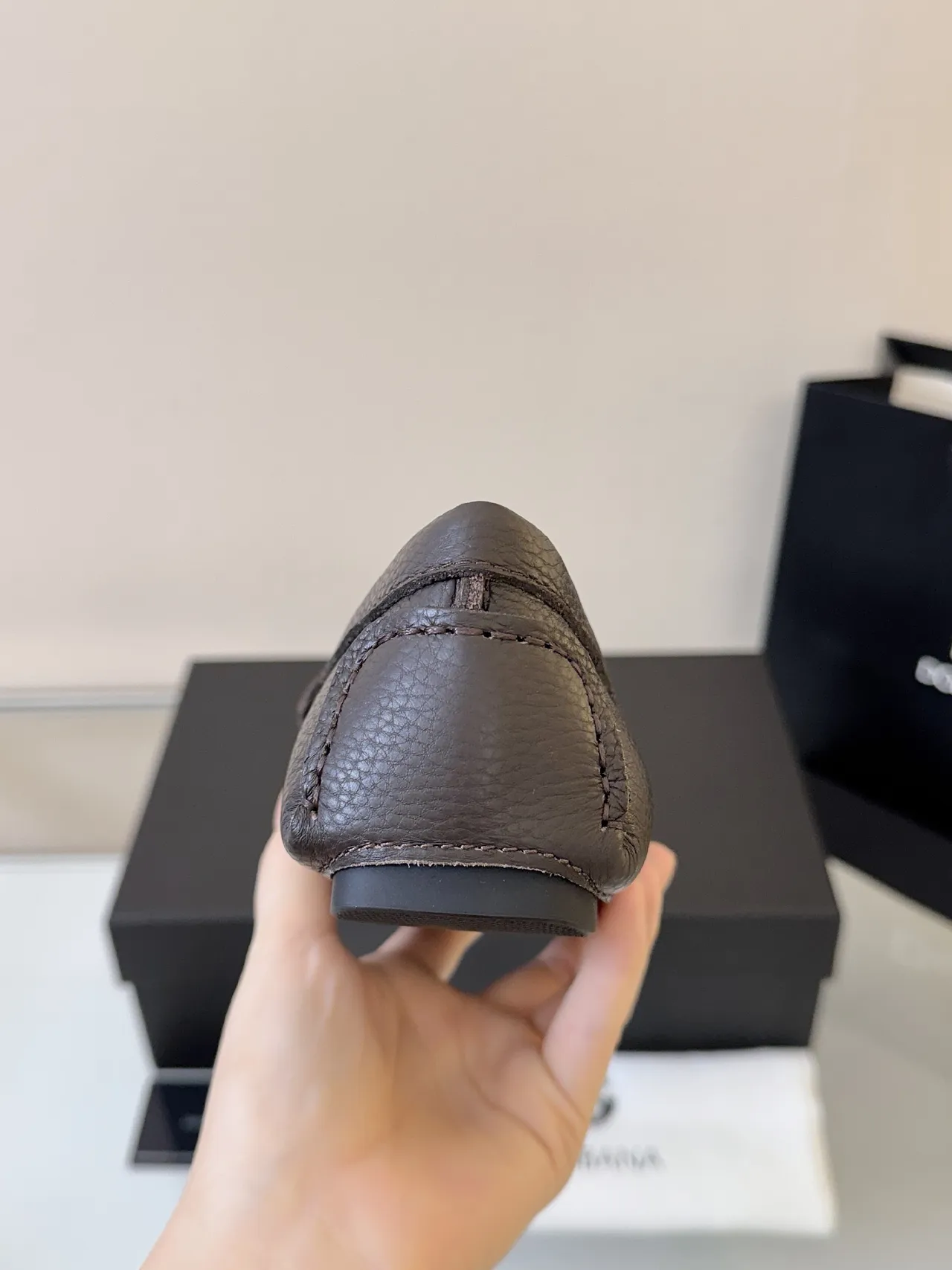 Dolce & Gabbana Portofino Brown Pebbled Leather Horsebit Loafers