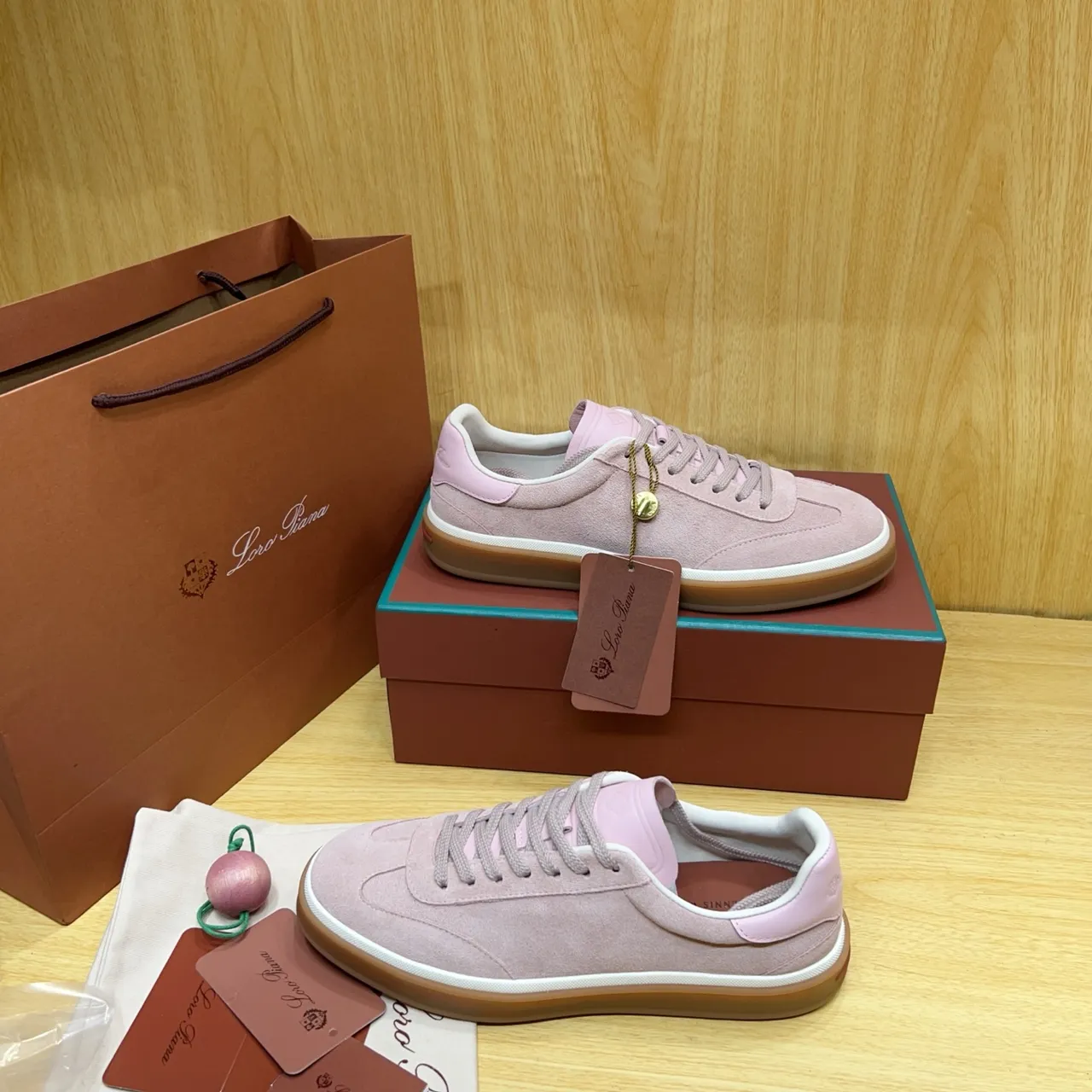 Loro Piana Pink Suede Lifestyle Sneaker