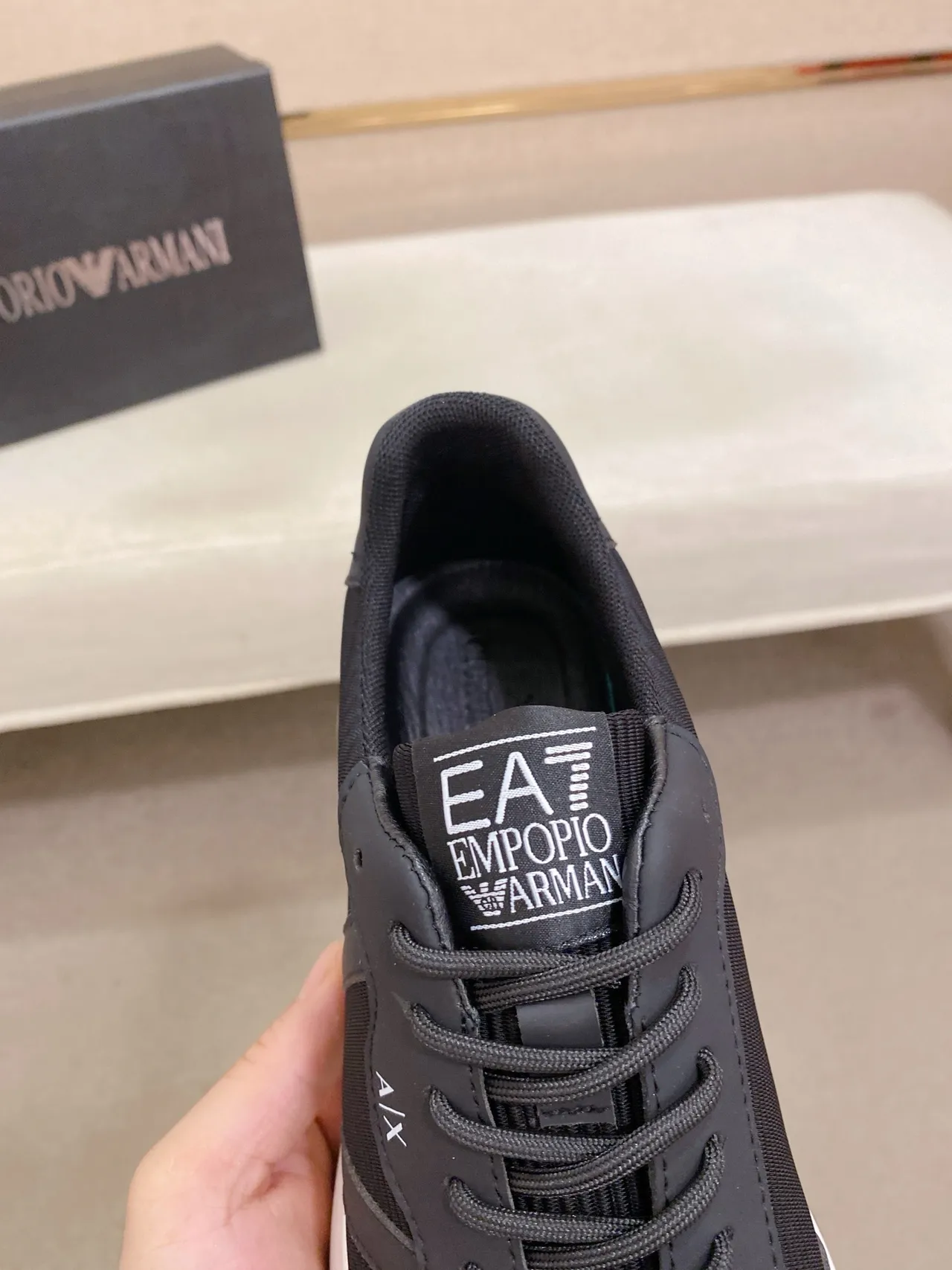 Armani Exchange Black and White Lifestyle Sneakers