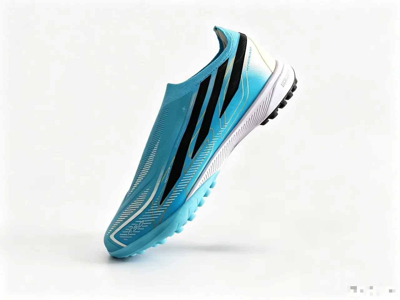 Adidas F50 Blue White Laceless Sock-Fit Upper Molded Studs Turf Soccer Shoes