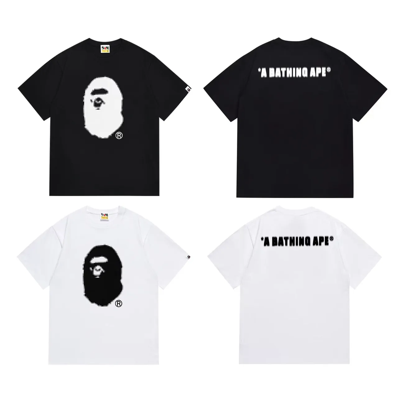 A Bathing Ape Pixelated Ape Head Black T-Shirt