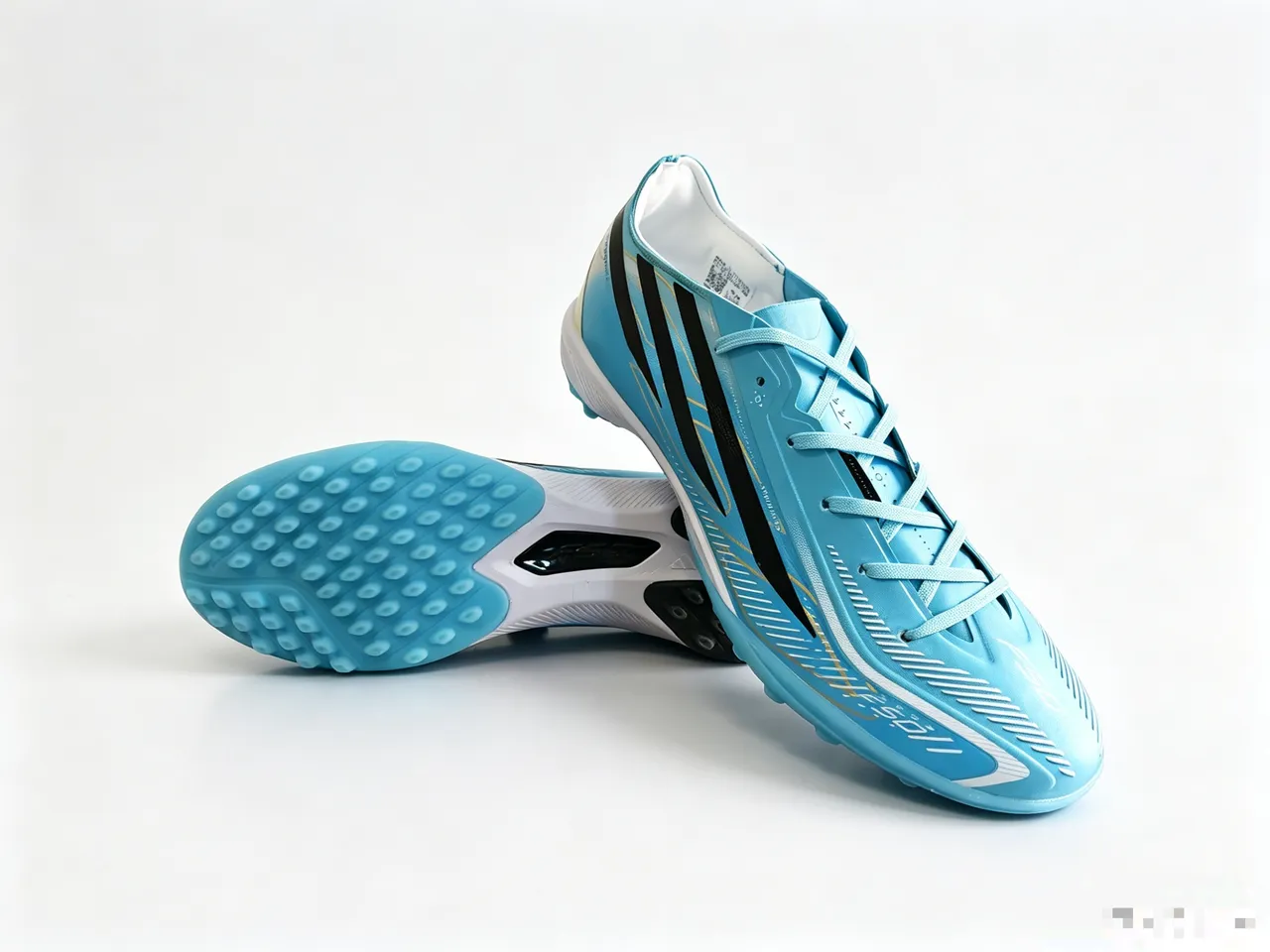 Adidas F50 Blue Black Low-Cut Synthetic Upper Molded Studs Turf Soccer Shoes