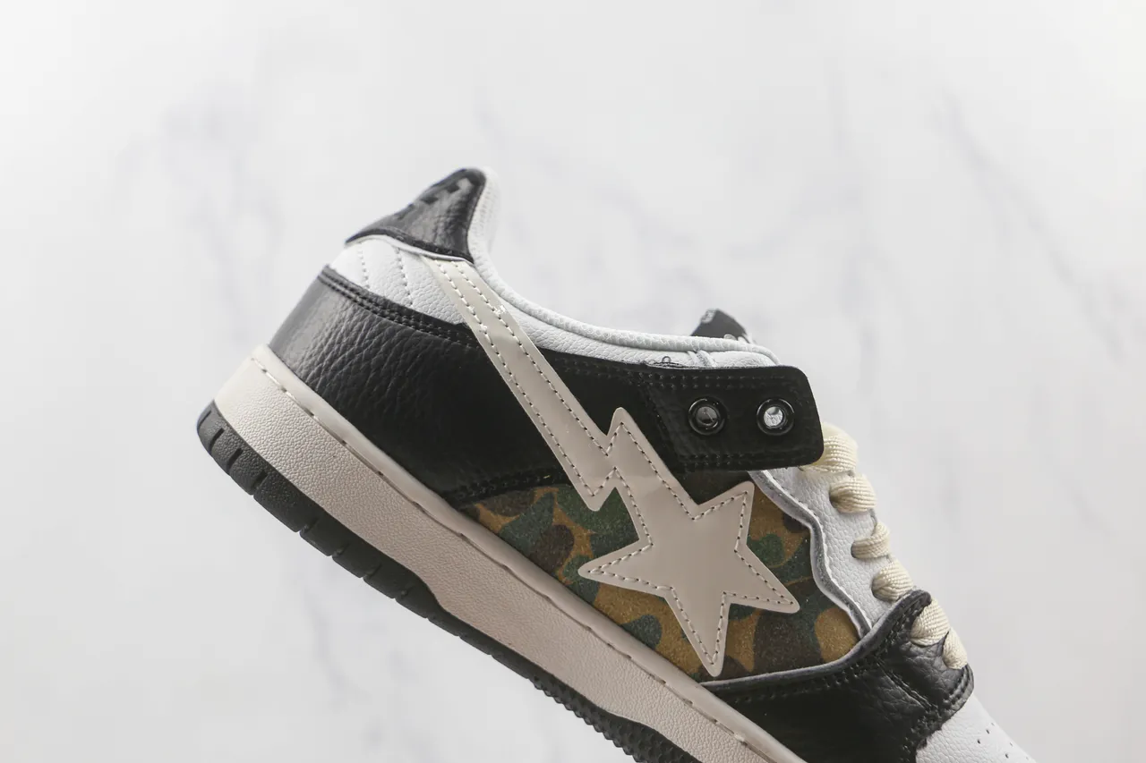 A Bathing Ape BAPE STA Black White Camo Lifestyle Sneakers