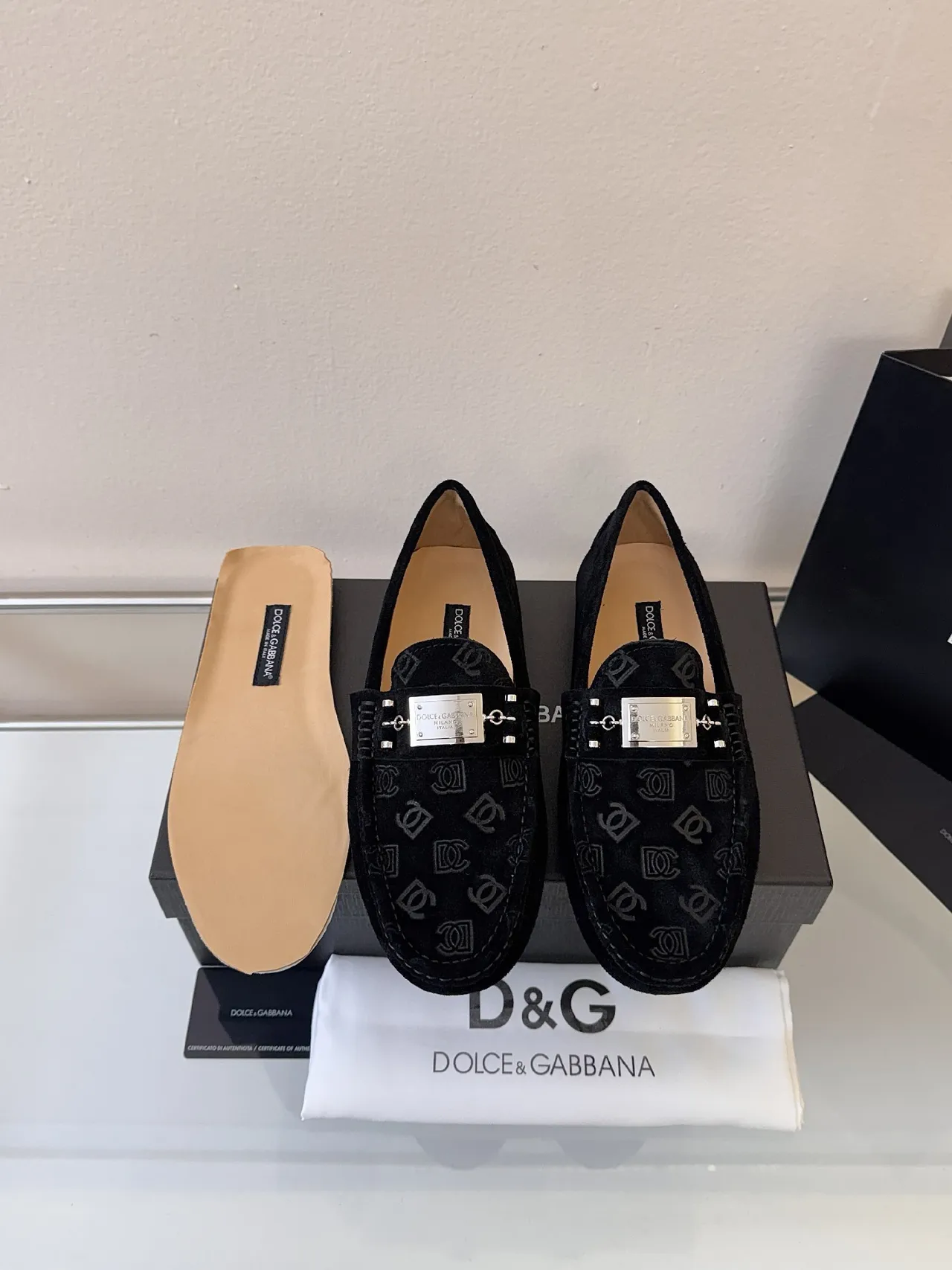 Dolce & Gabbana Monogrammed Suede Loafer