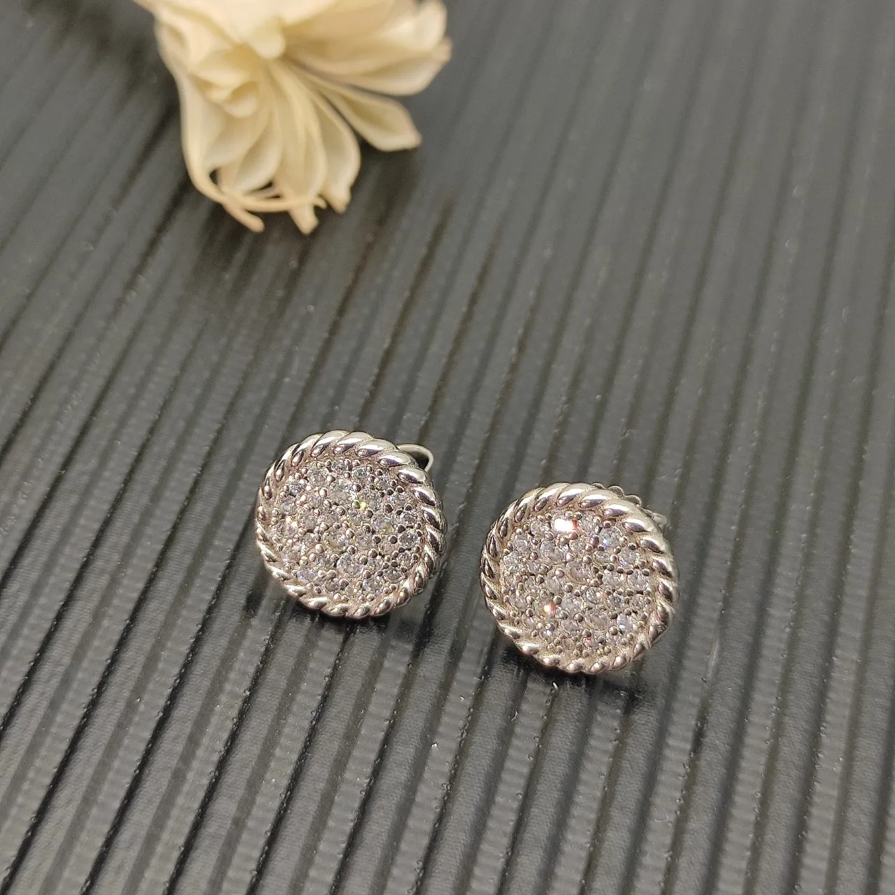 Tiffany & Co. Rope Pavé Diamond Circular Stud Earrings