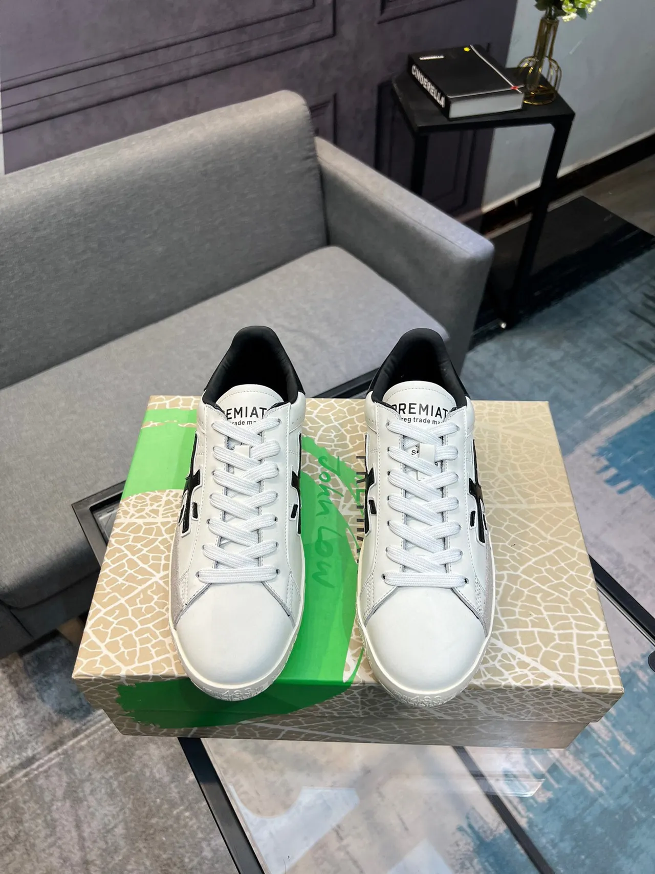 Premiata Riviera White Black Gray Lifestyle Sneakers