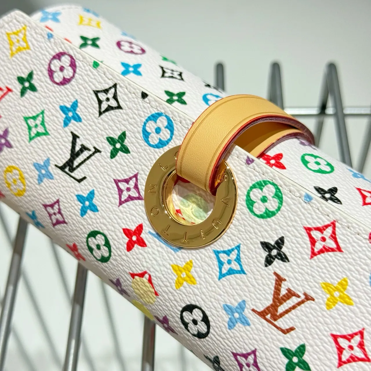 Louis Vuitton Multicolor Beige Roll-Top Monogram Print Wristlet