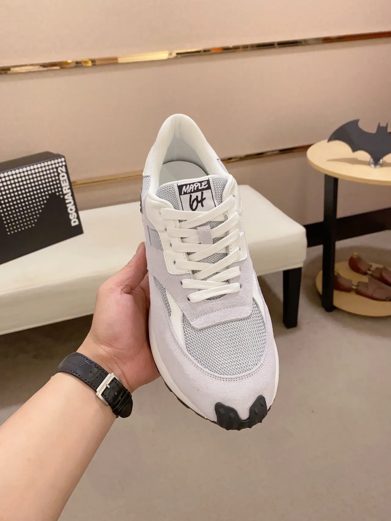 Dsquared2 ICON Light Gray and White Chunky Sneakers
