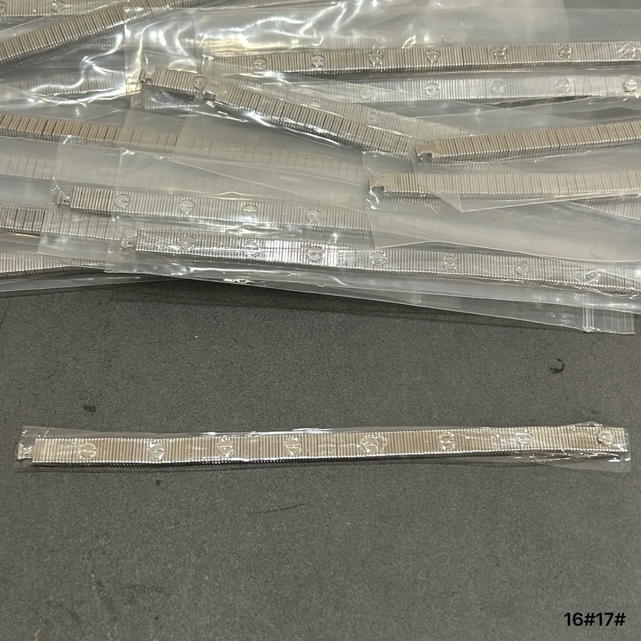 Silver Ribbed Metallic Flat-Packaged Belt