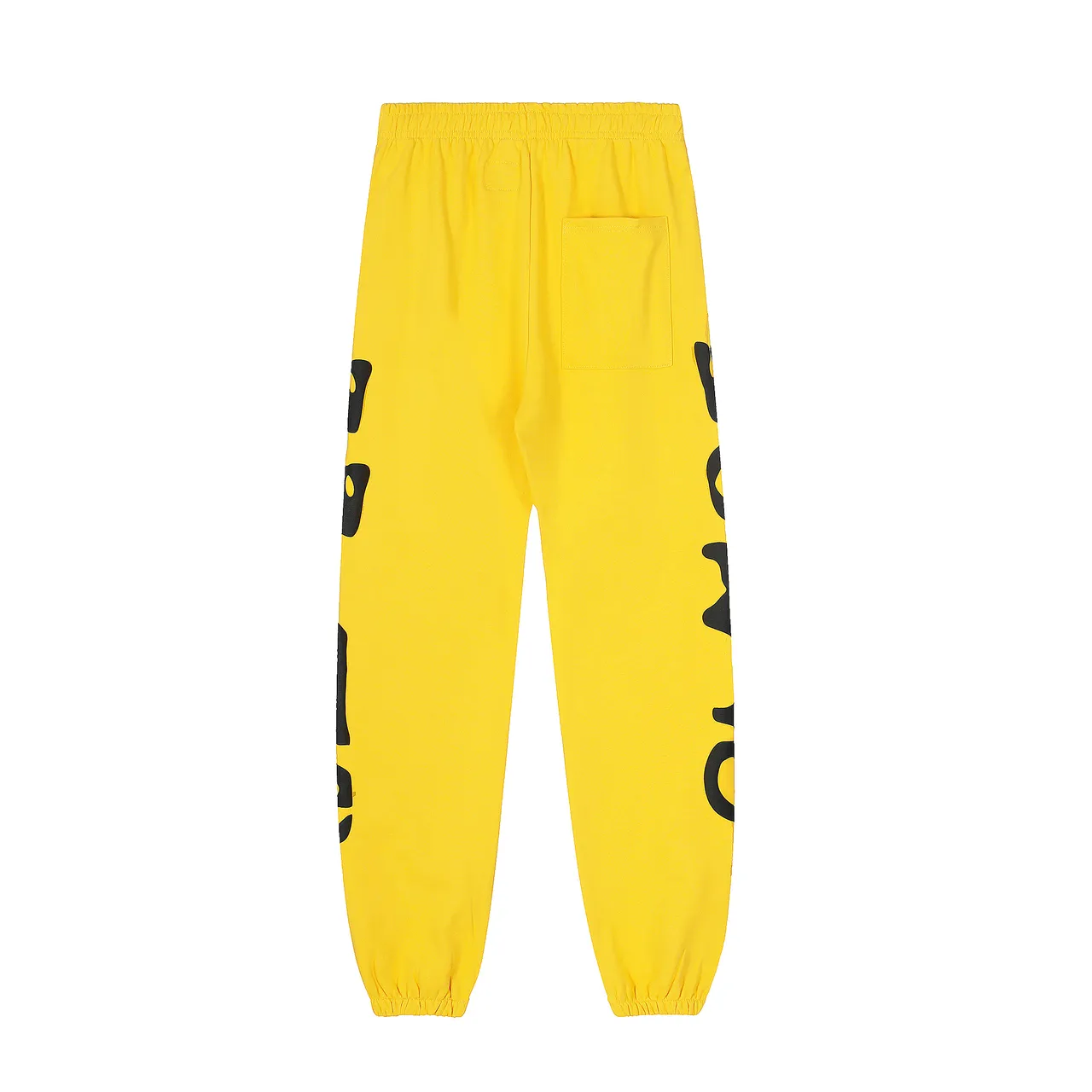 Sp5der Yellow Black Oversized Hoodie Graphic-Print Joggers Tracksuit