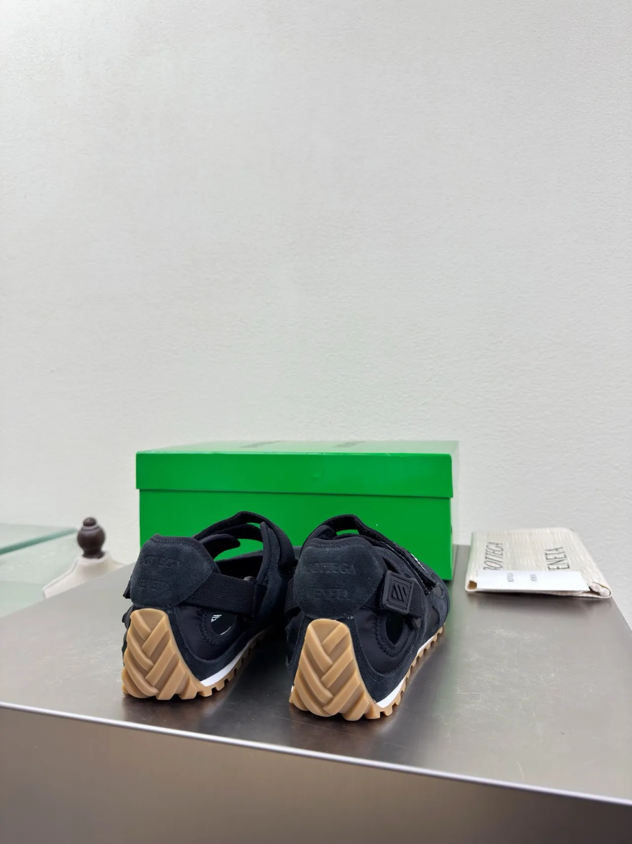 Bottega Veneta Andiamo Black Suede Mary Jane Shoes