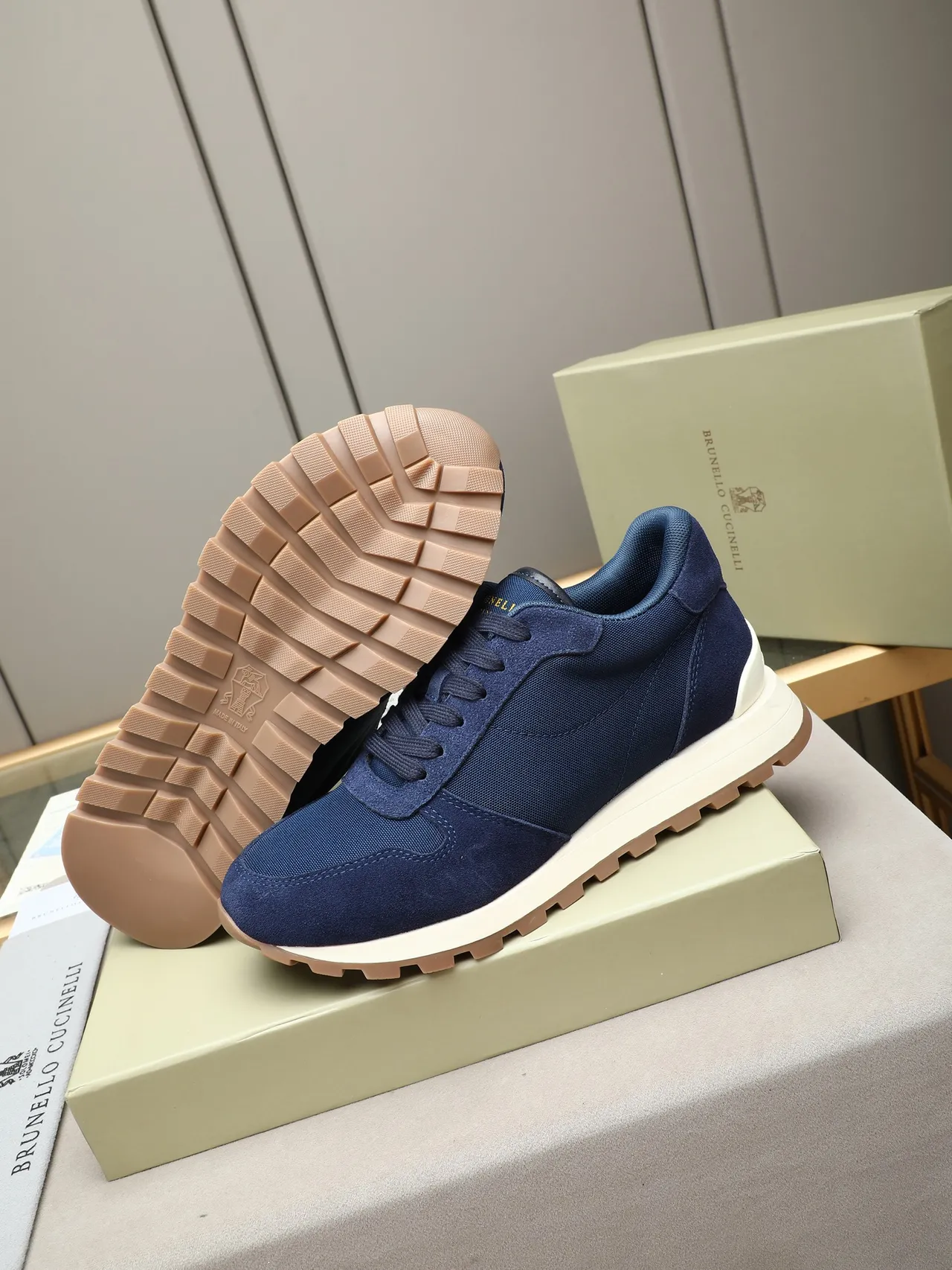 Navy Suede and Textile Lifestyle Sneaker