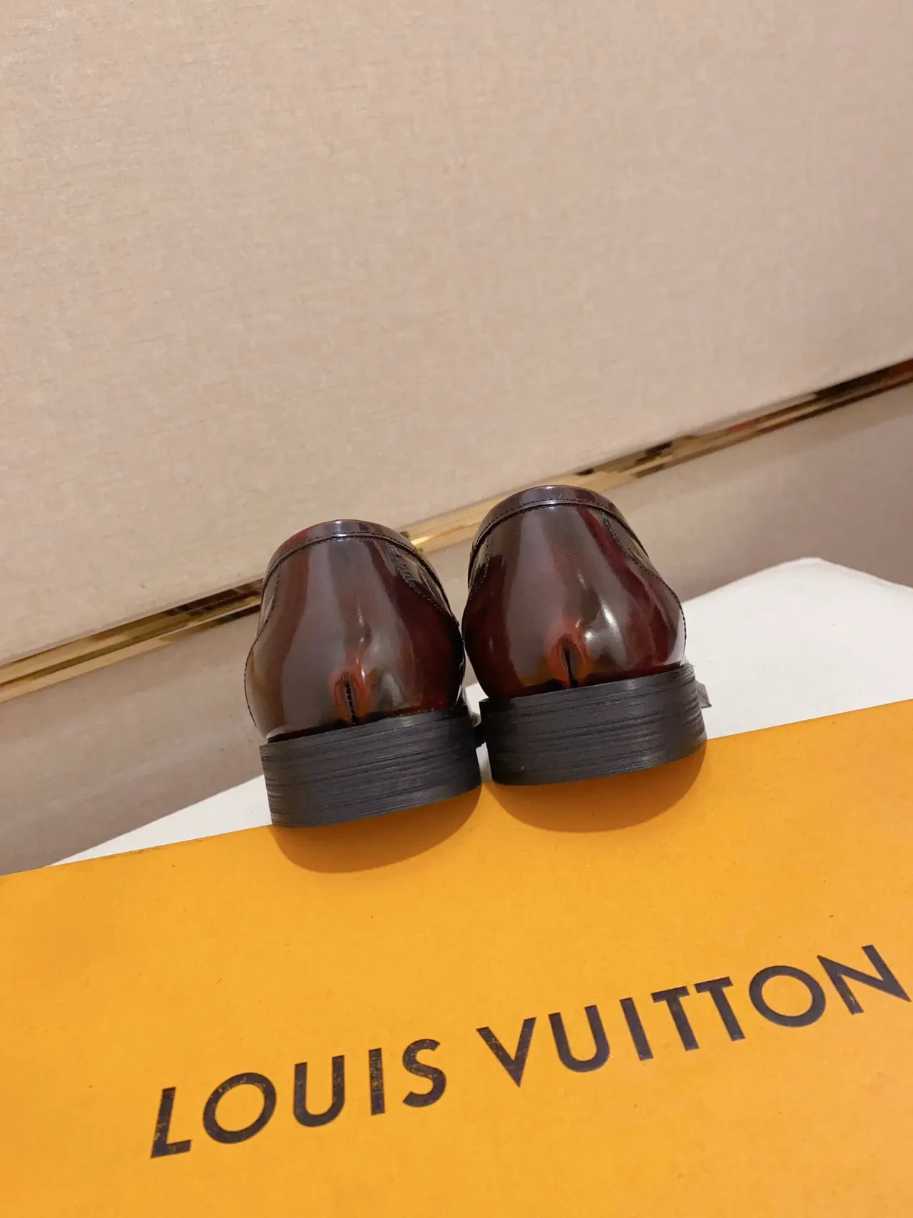 Louis Vuitton Loafer Burgundy Checkered Patent Leather Loafers