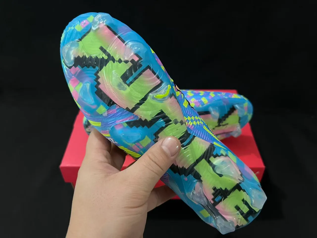 Puma Future Z Pixel Art Bright Blue Multicolor Firm-Ground Soccer Shoes