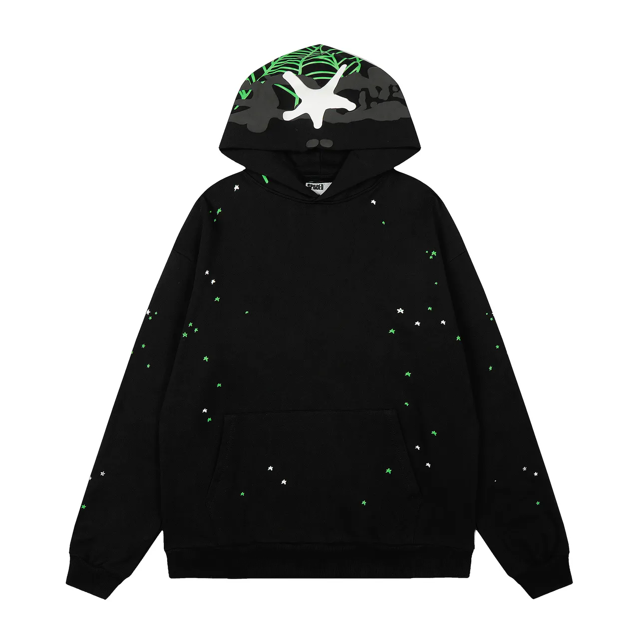 Black Green Graphic-Print Hooded Tracksuit