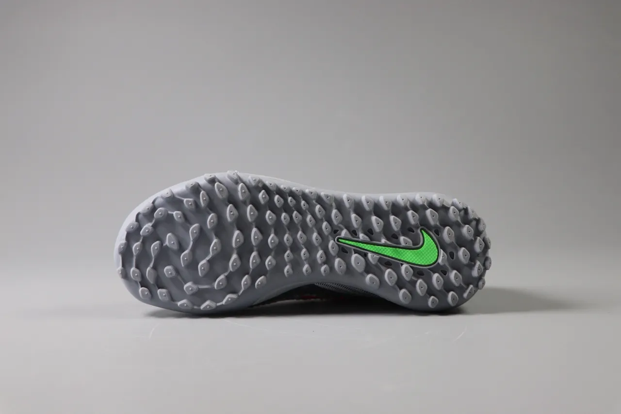 Nike Pink Green Low-Cut Synthetic Overlay Cage Artificial-Grass Soccer Shoes