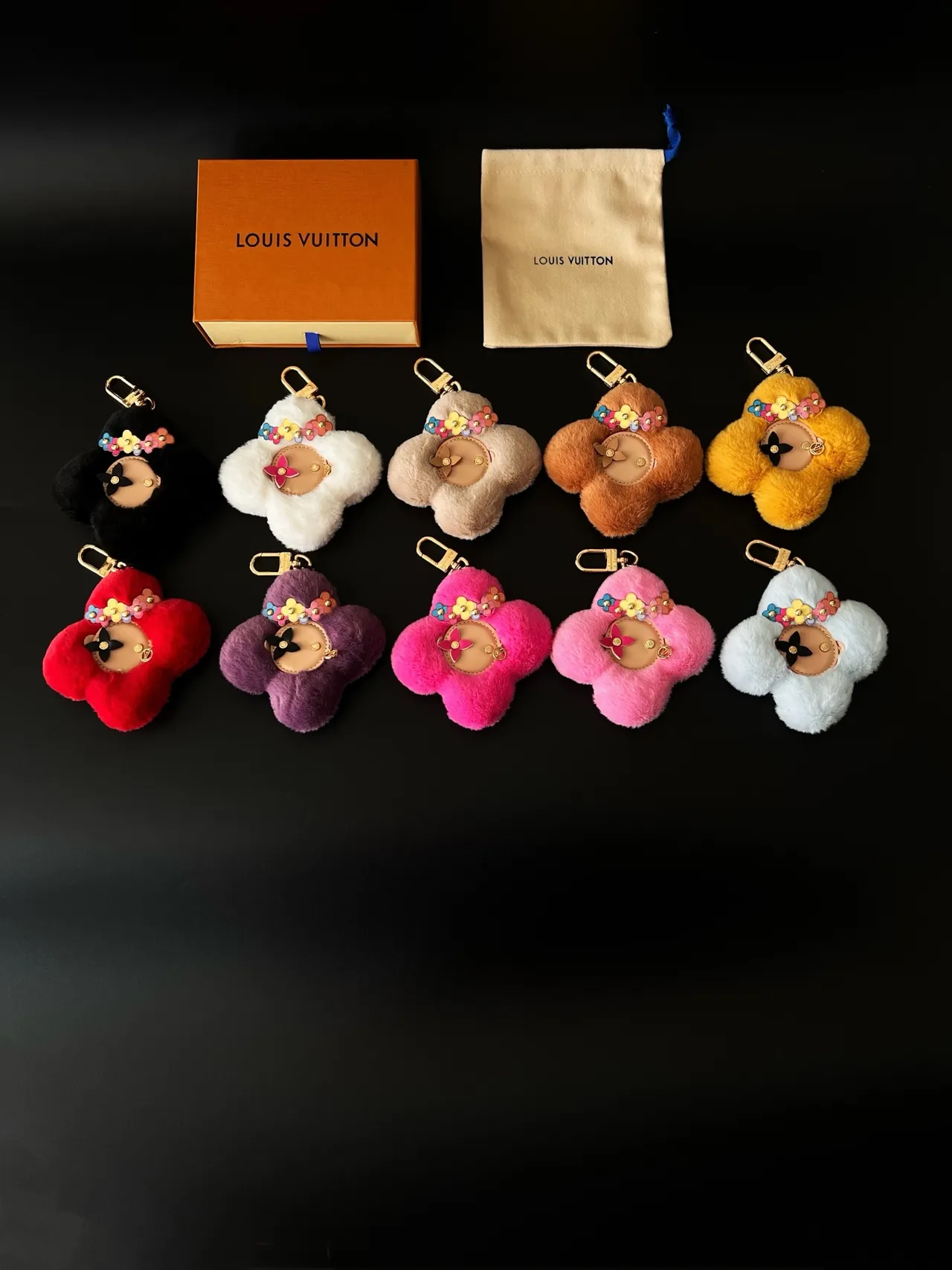 Louis Vuitton Multicolor Fluffy Faux Fur Flower-Shaped Crossbody Bag