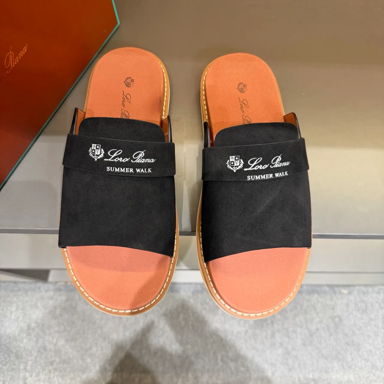 Loewe Summer Walk Suede Slide Slippers