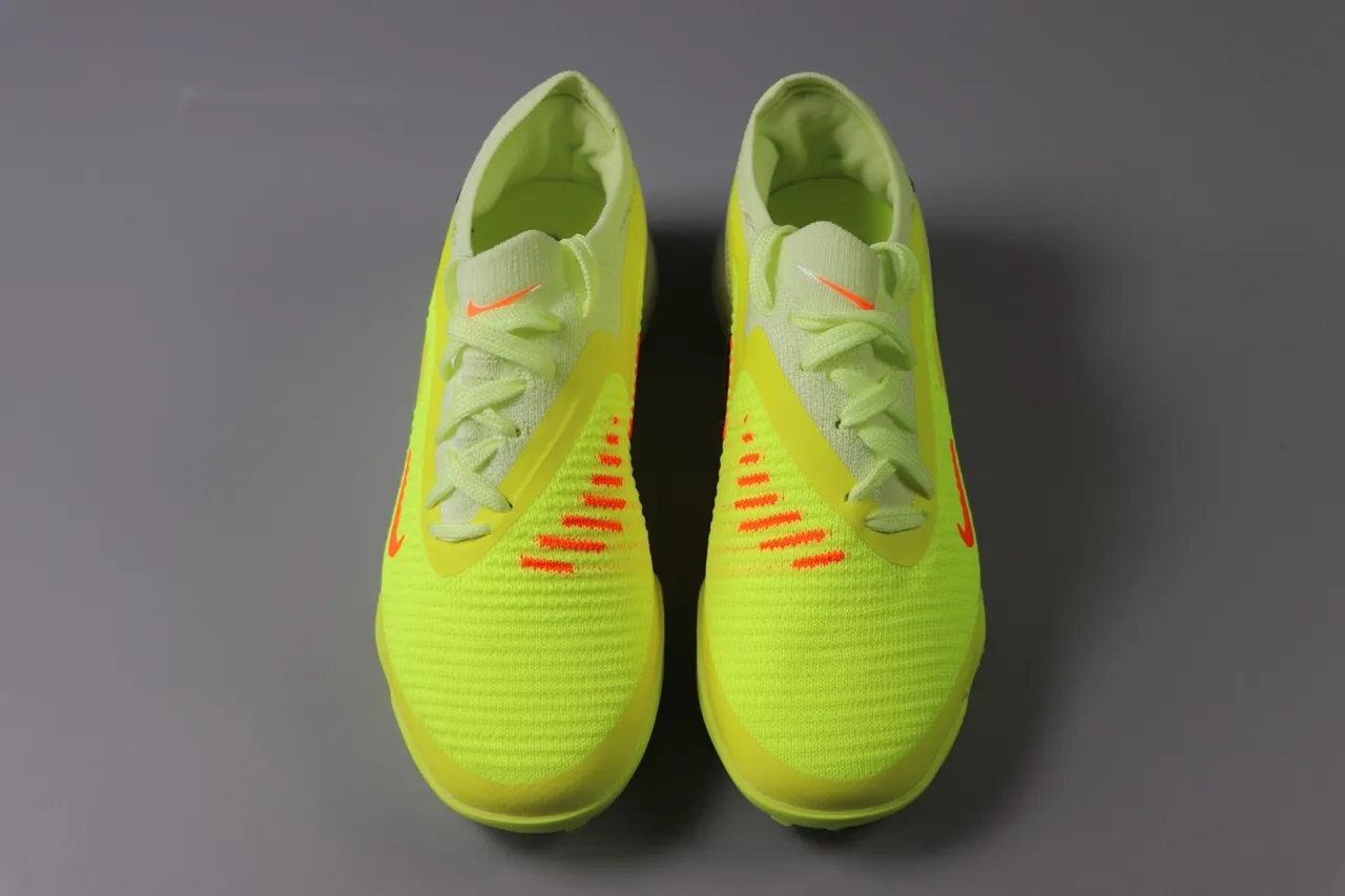 Nike Pink Green Low-Cut Synthetic Overlay Cage Artificial-Grass Soccer Shoes