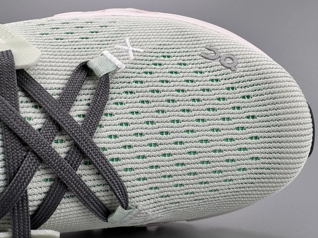 On Green White Engineered Knit Upper Segmented CloudTec Midsole Sneakers
