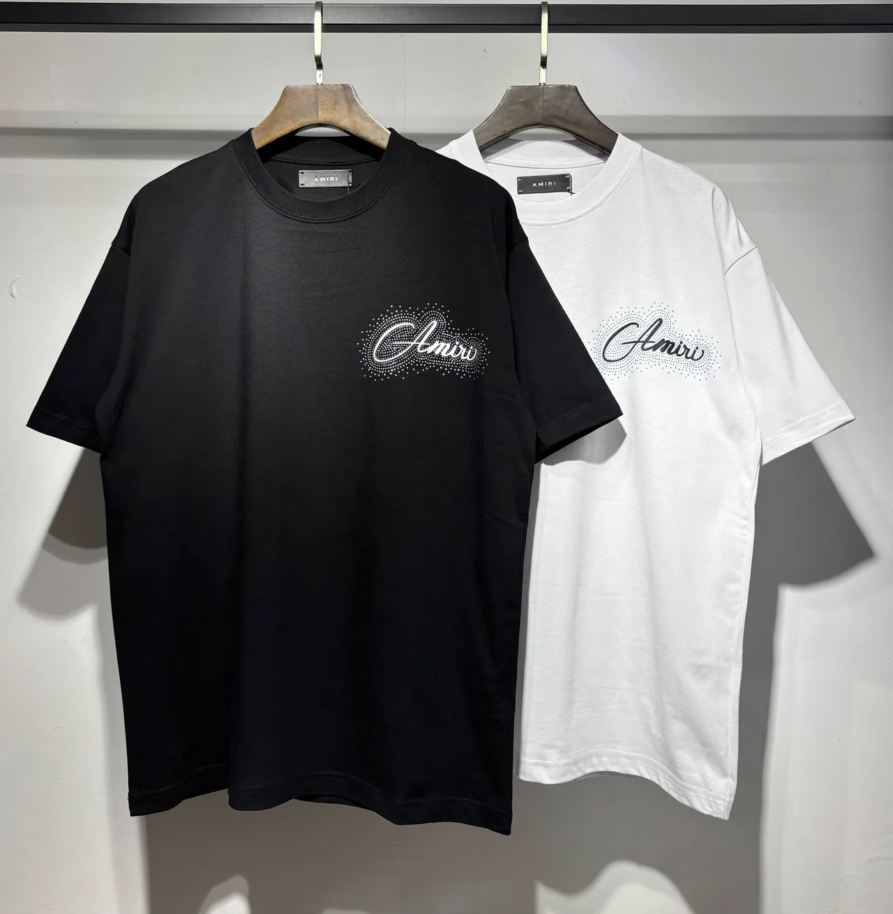Amiri Graphic Script Dot-Matrix Logo T-Shirt