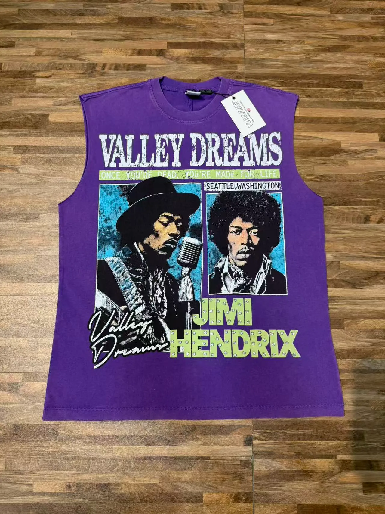 Purple and Black Jimi Hendrix Graphic Vest Top