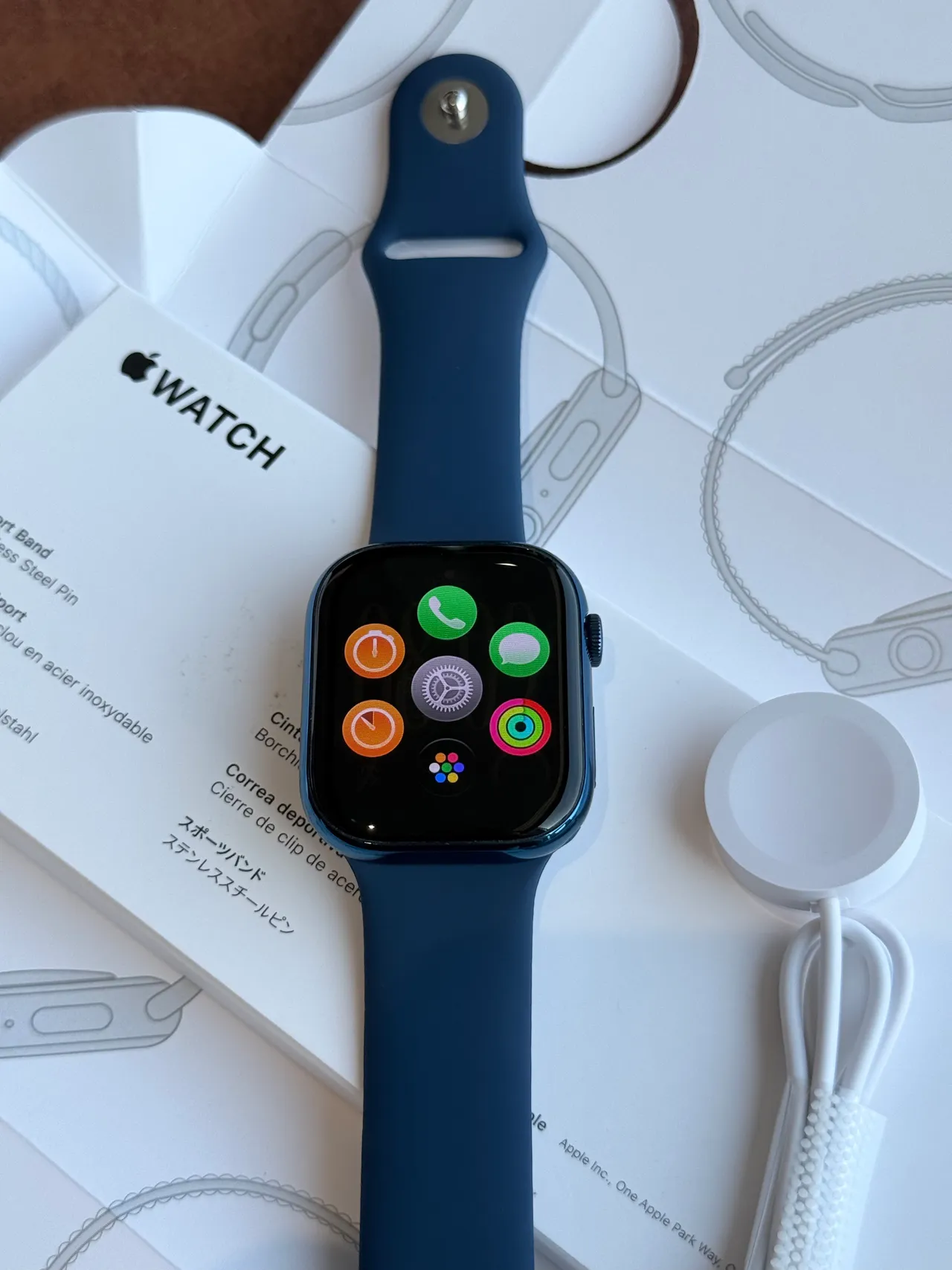 Apple Blue Black Square Case Flat Display Sports Watch