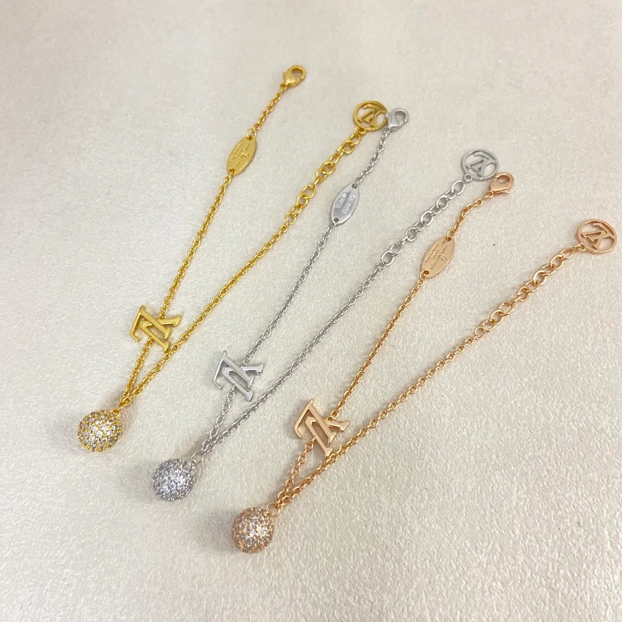 Louis Vuitton Monogram Charm and Pavé Crystal Sphere Bracelet