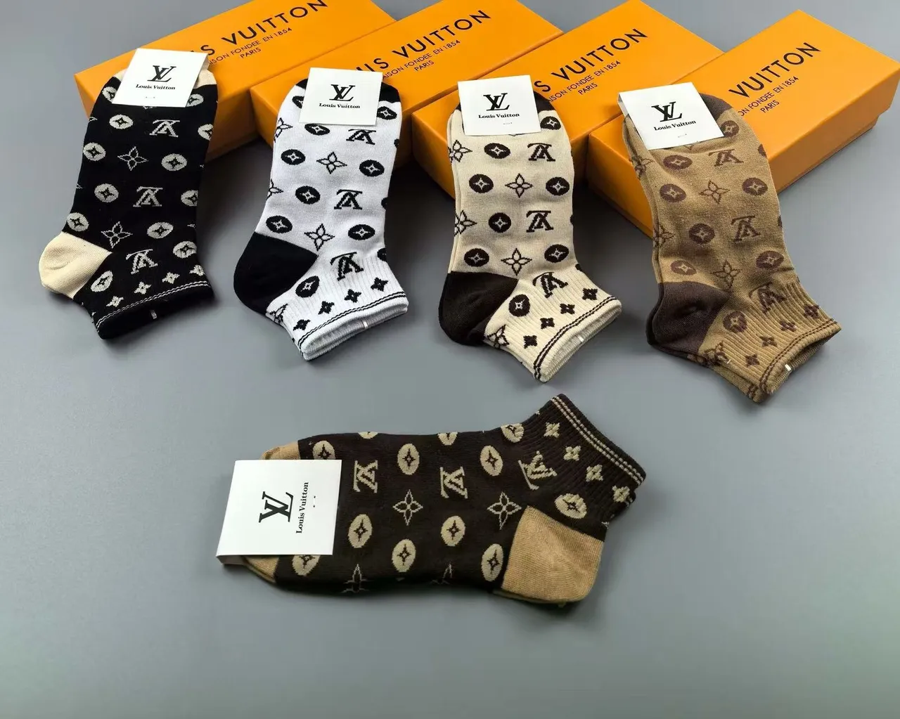 Louis Vuitton Monogram-Print Crew Socks