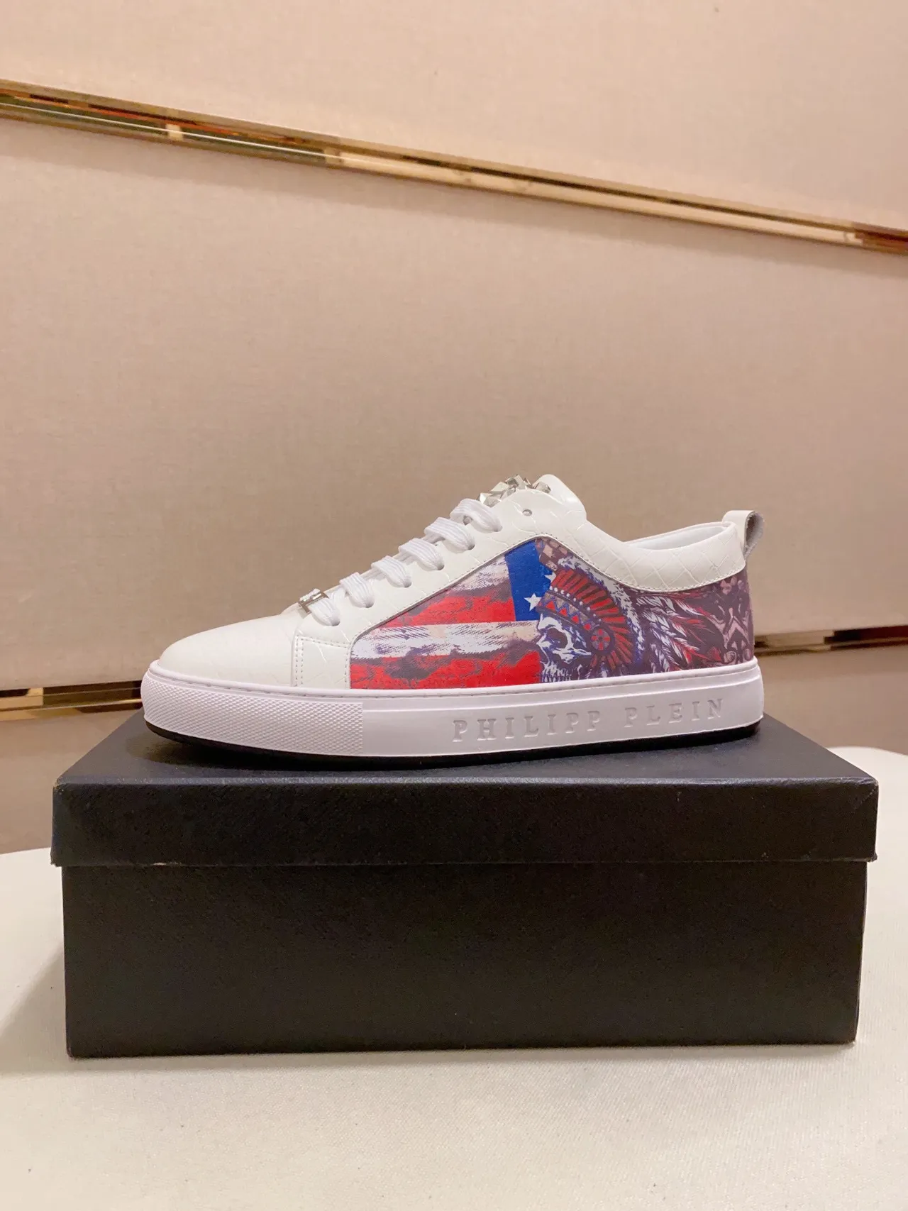 Philipp Plein Graphic Side Panel White Lifestyle Sneakers