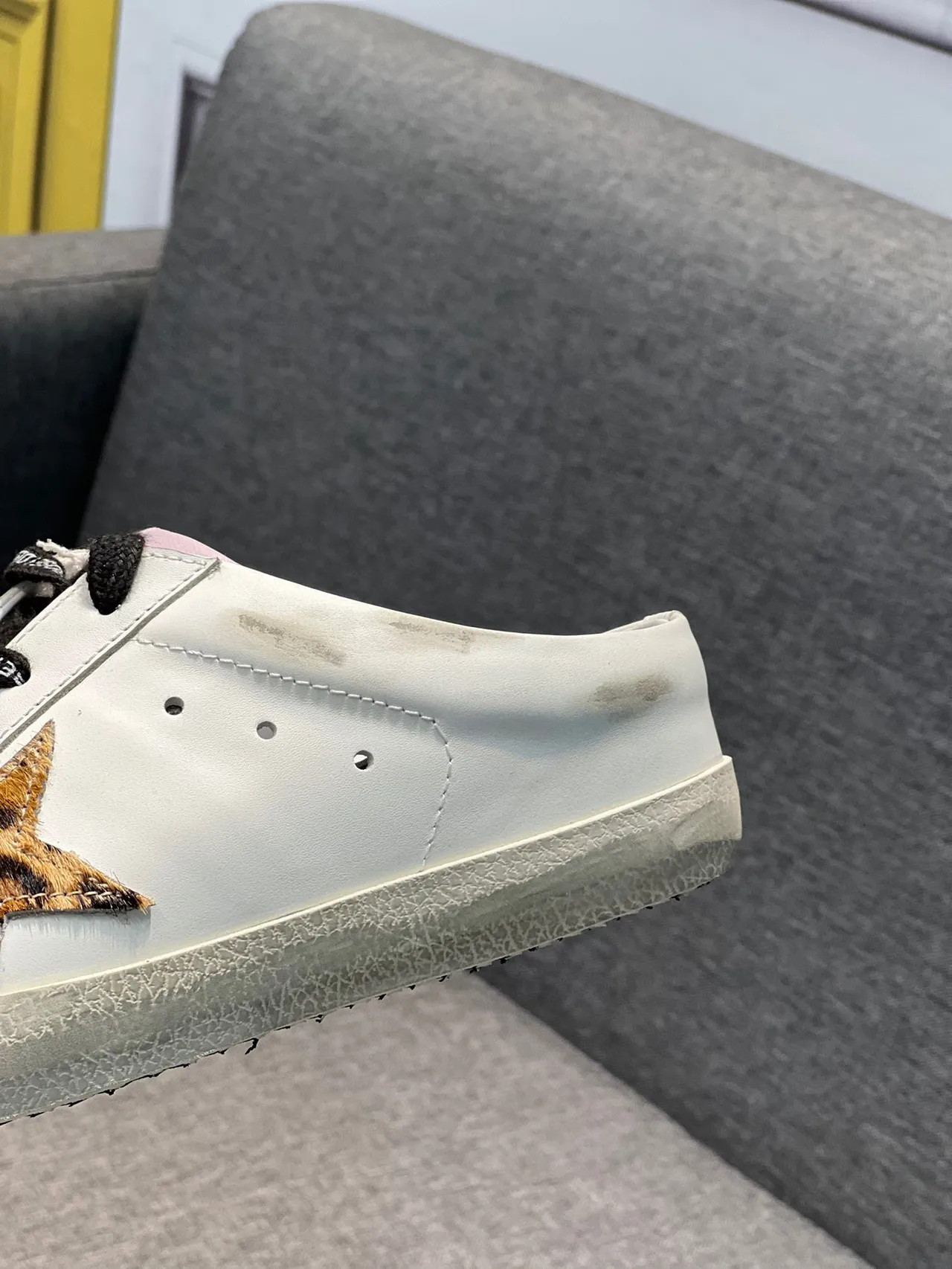 Golden Goose Super-Star Mule White Leopard Star Lifestyle Sneaker
