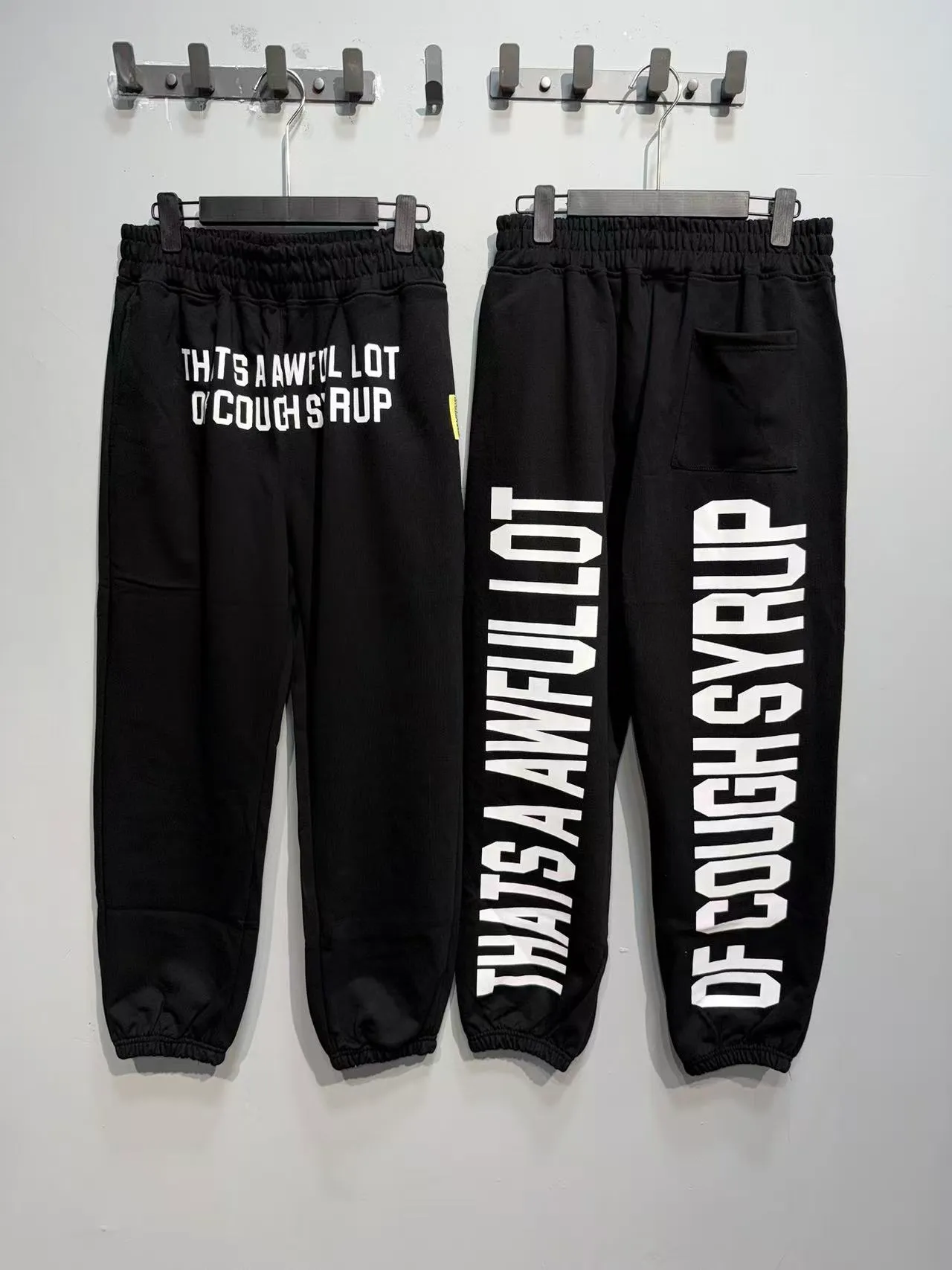 Black Graphic Print Jogger Sweatpants