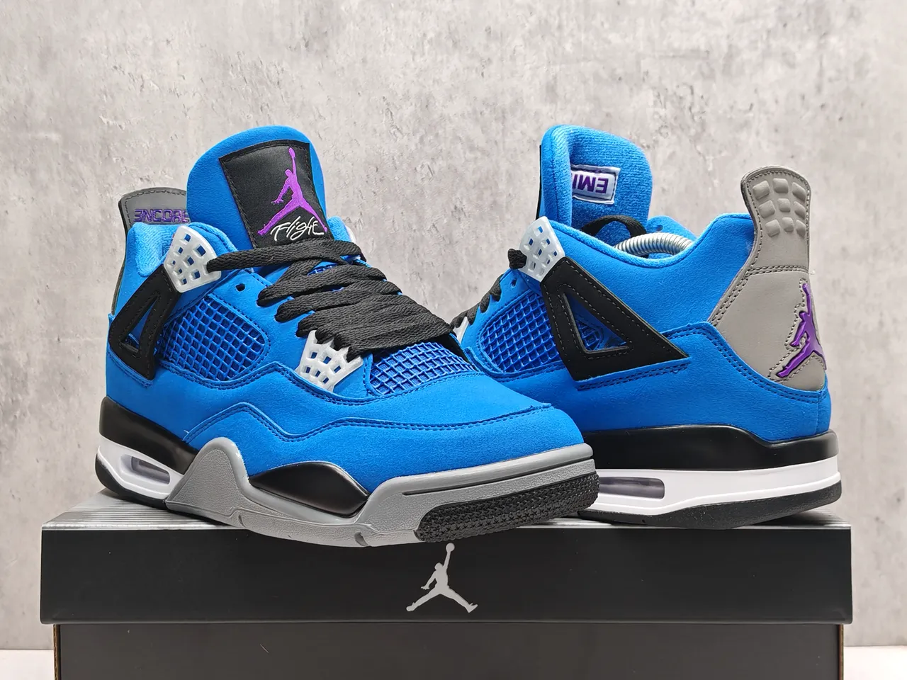 Air Jordan 4 Royal Blue Suede Basketball Shoes