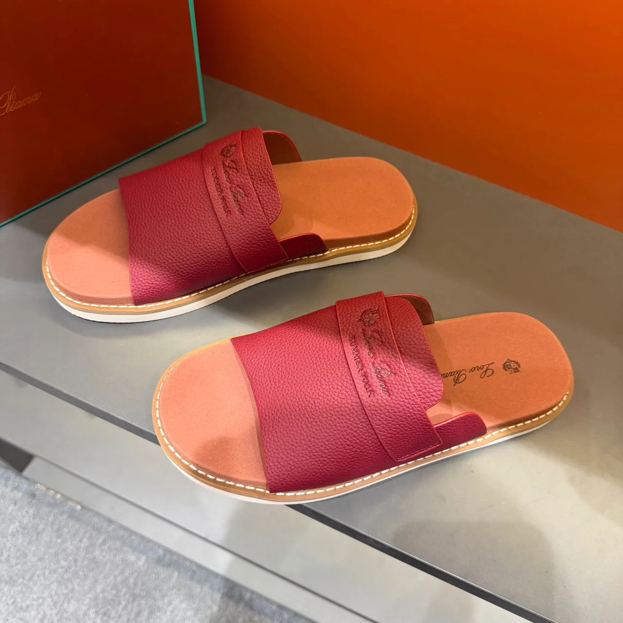 Loro Piana Summer Walk Leather Slipper