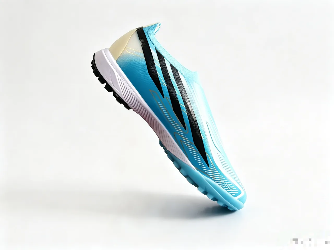 Adidas F50 Blue White Laceless Sock-Fit Upper Molded Studs Turf Soccer Shoes