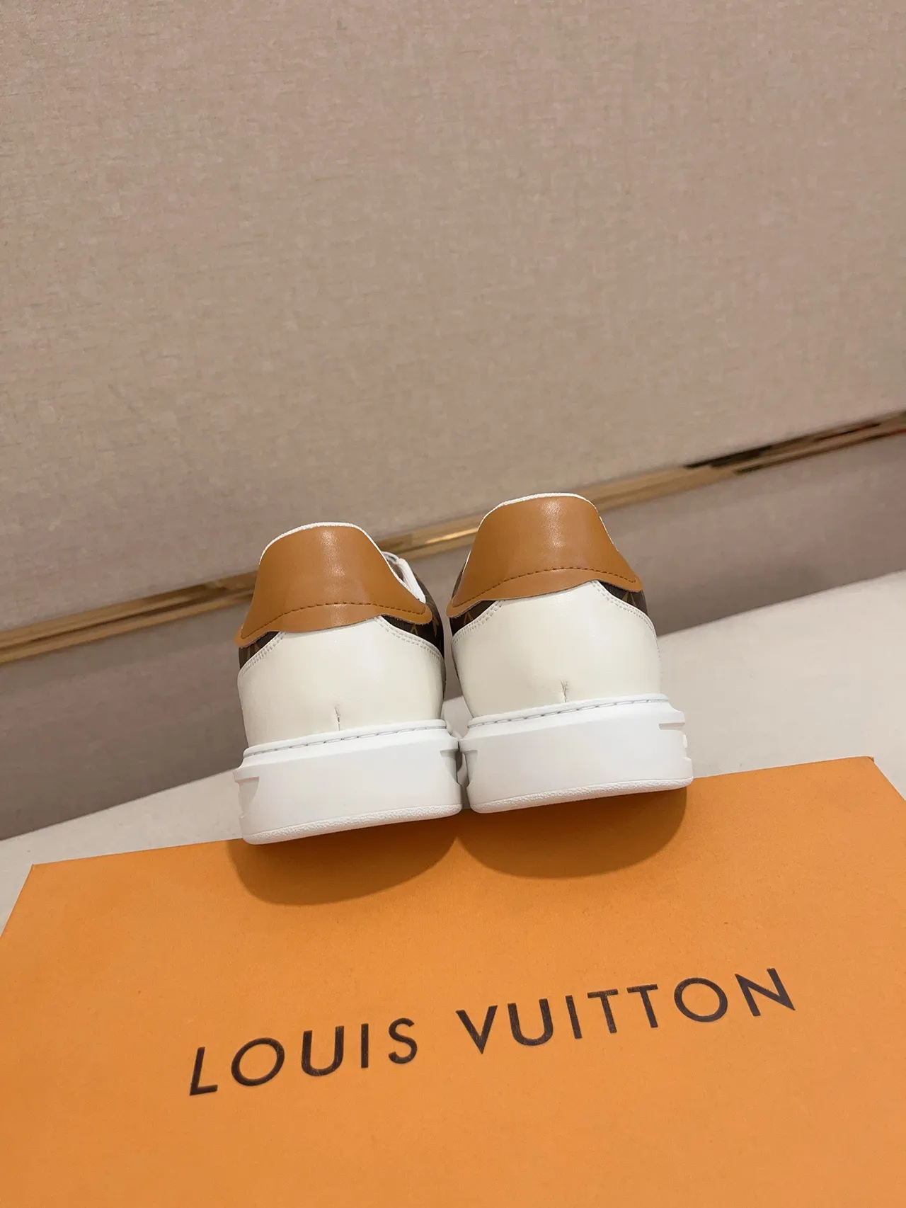 Louis Vuitton LV Trainer White Brown Monogram Canvas Leather Overlays Lifestyle Sneakers