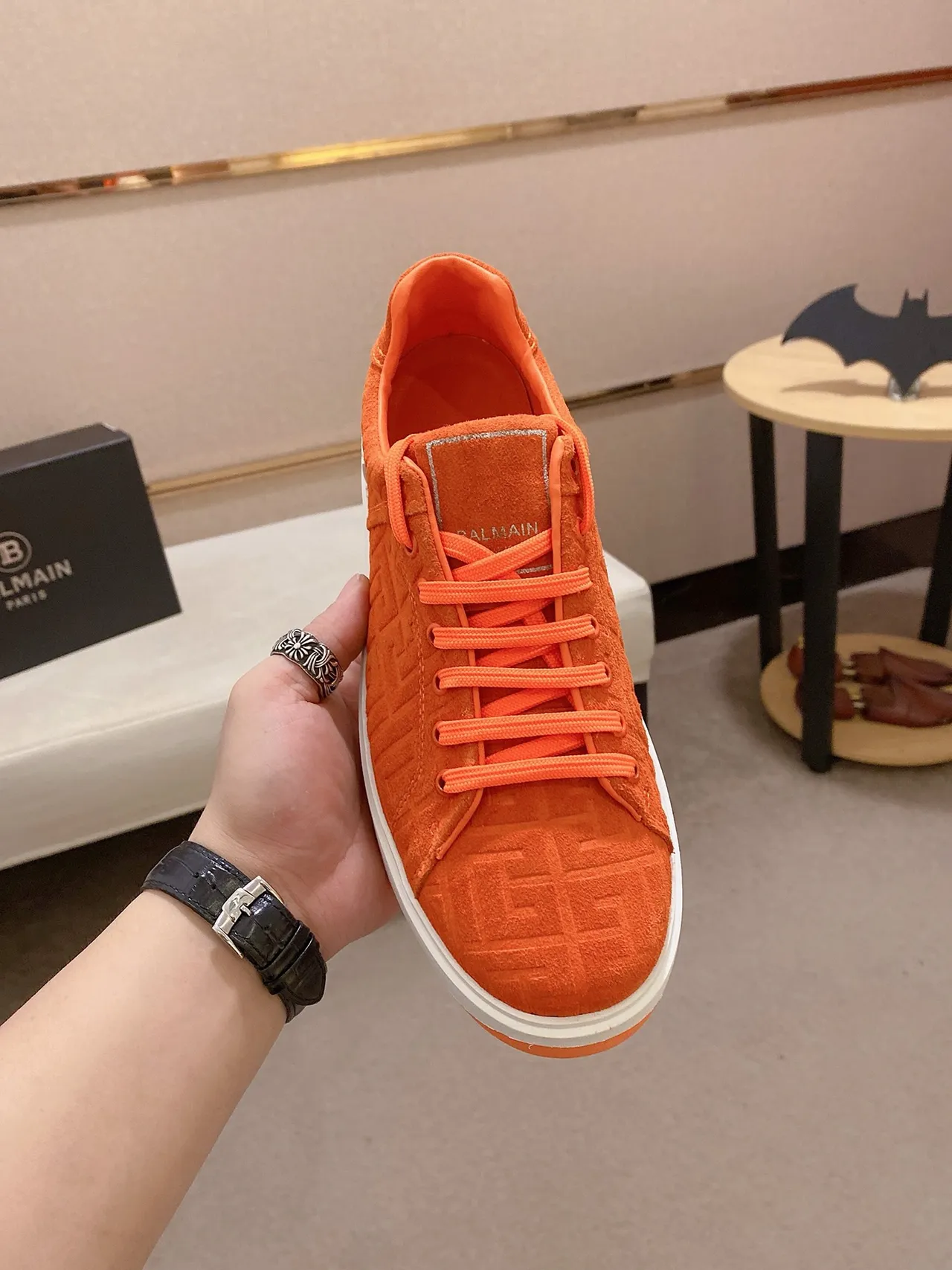 Balenciaga Le City Orange Embossed Platform Lifestyle Sneakers