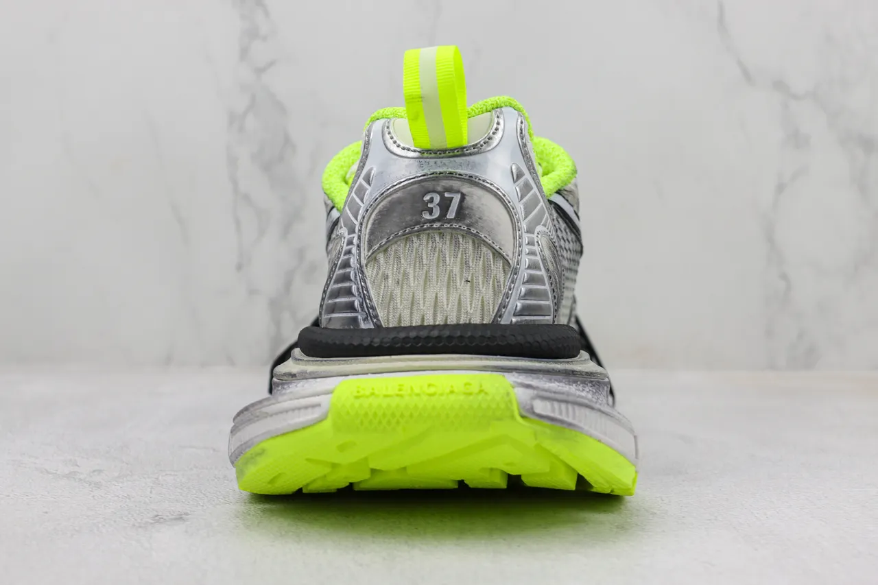 New Balance Gray Green Sculpted Midsole Mesh And Synthetic Overlay Construction Chunky Sneakers