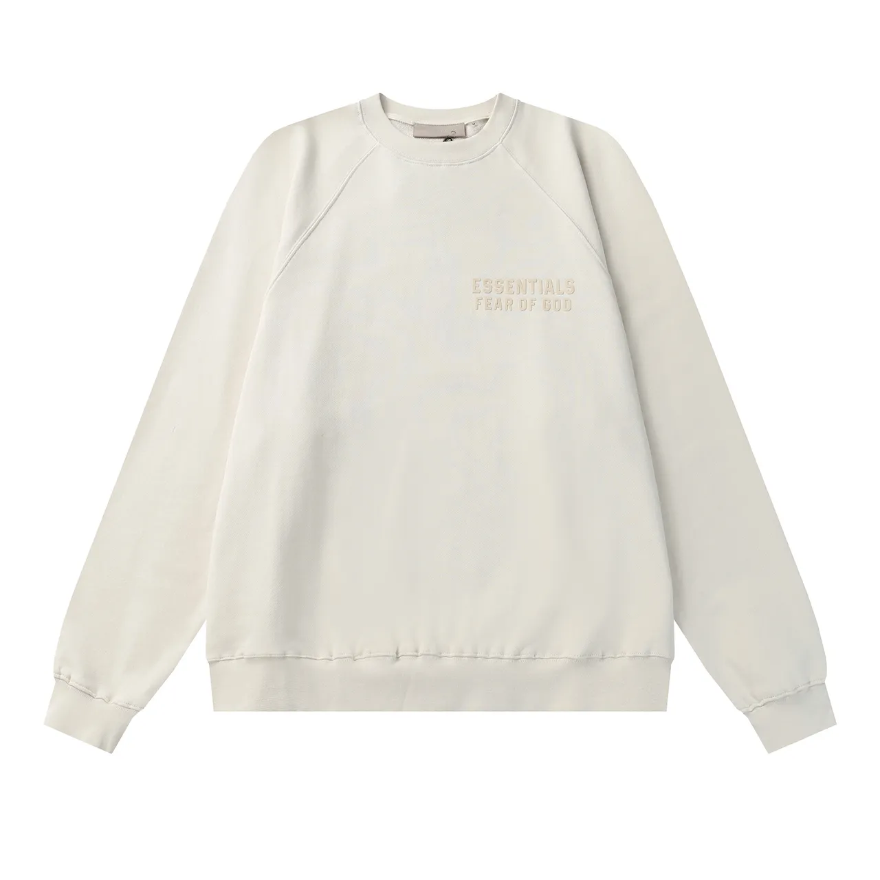 Fear of God Essentials Black Raglan Sleeves Embroidered Chest Logo Sweater