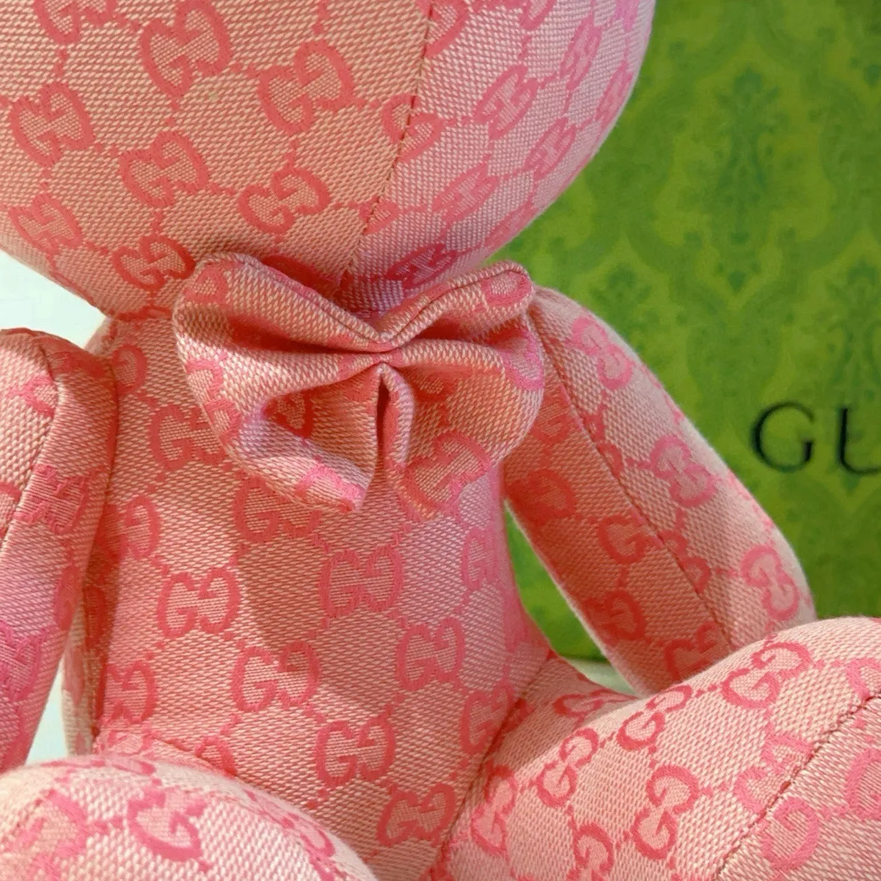 Gucci Pink Plush Monogrammed Handbag