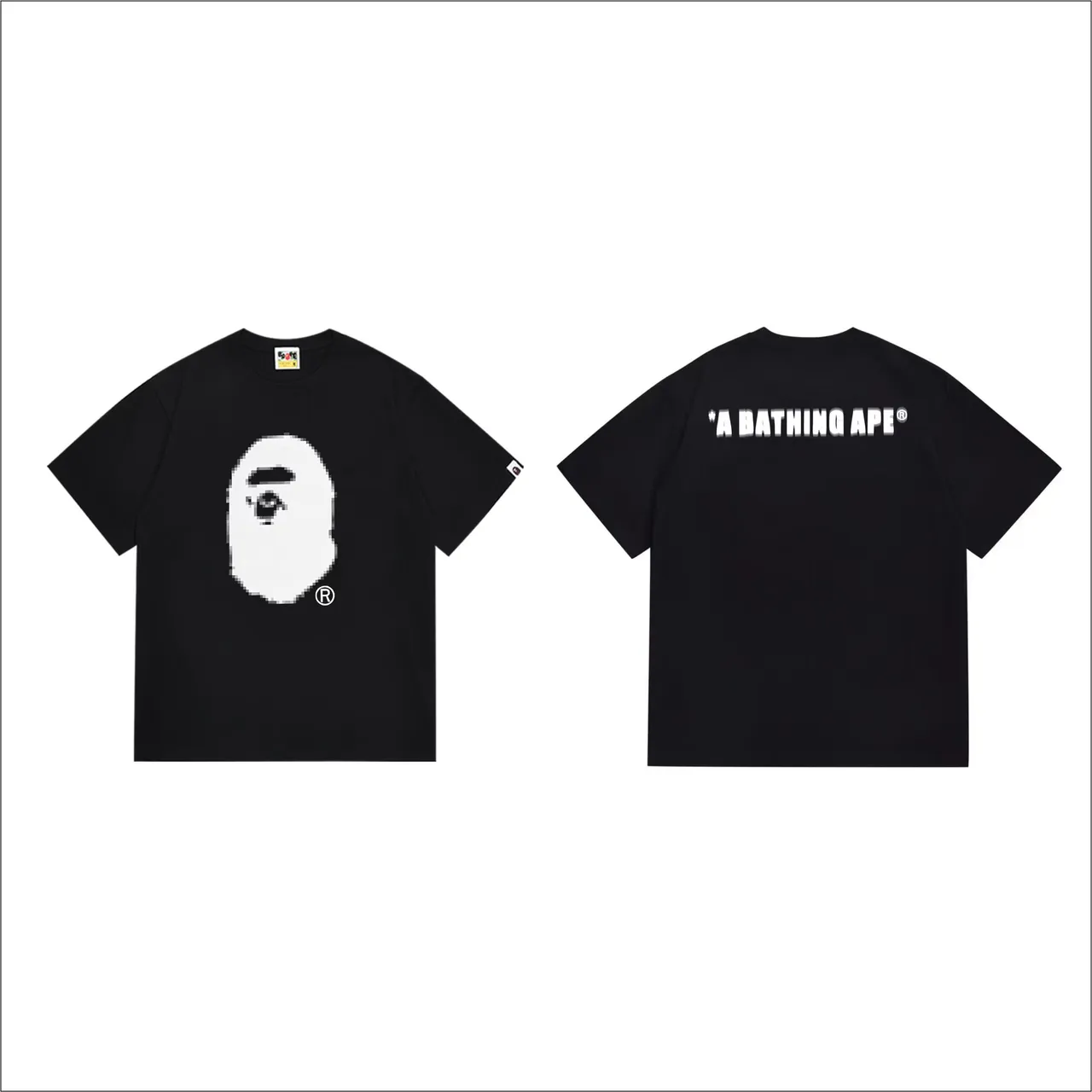 A Bathing Ape Pixelated Ape Head Black T-Shirt