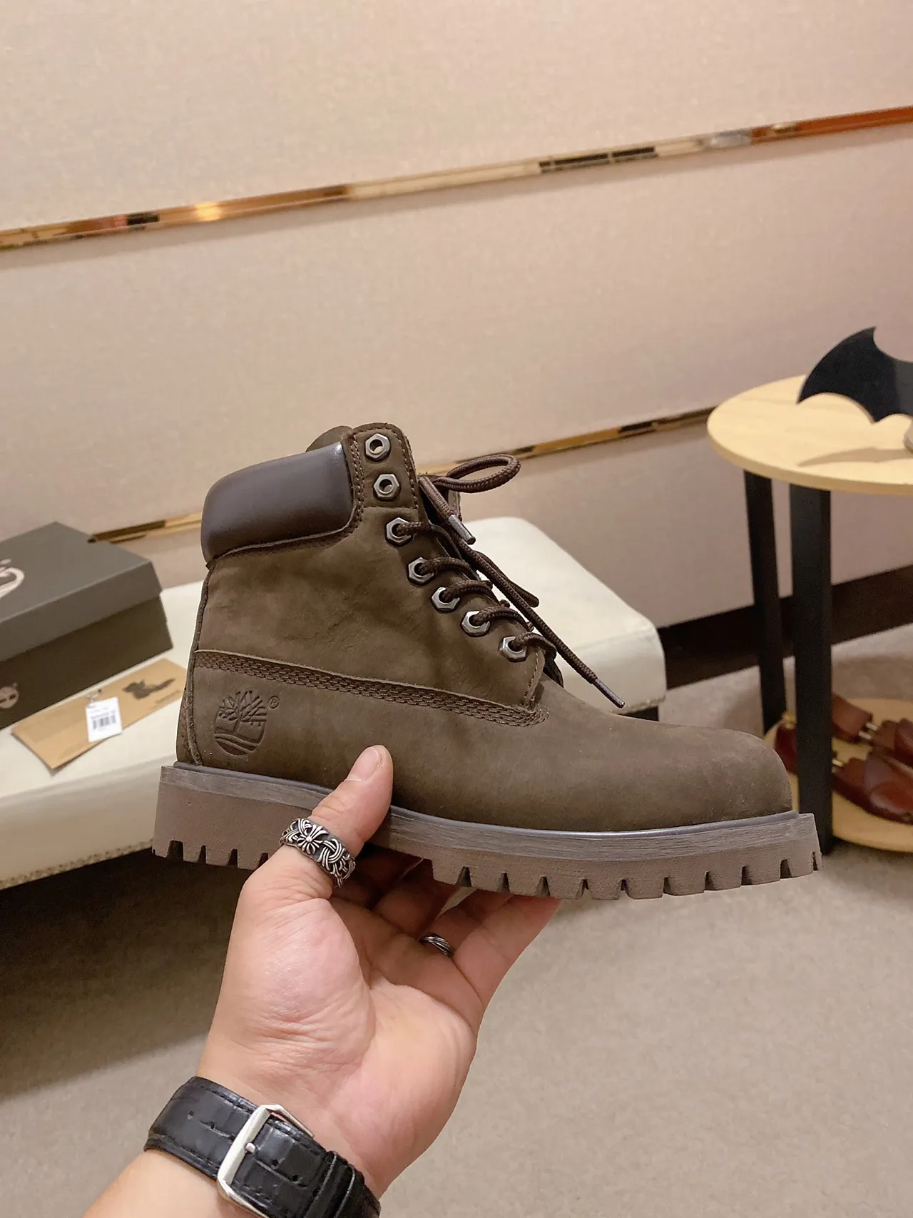 Timberland Premium 6-Inch Olive Nubuck Work Boot
